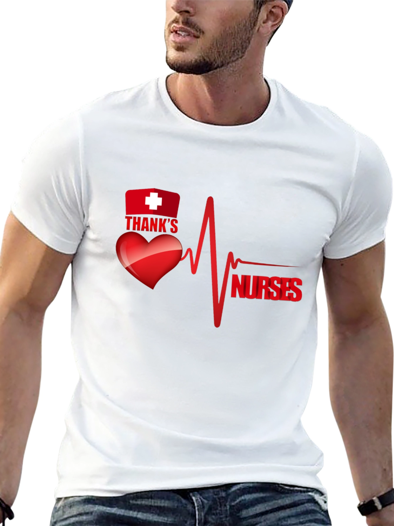 Thank You Nurses Graphic Tee - Heartbeat Design