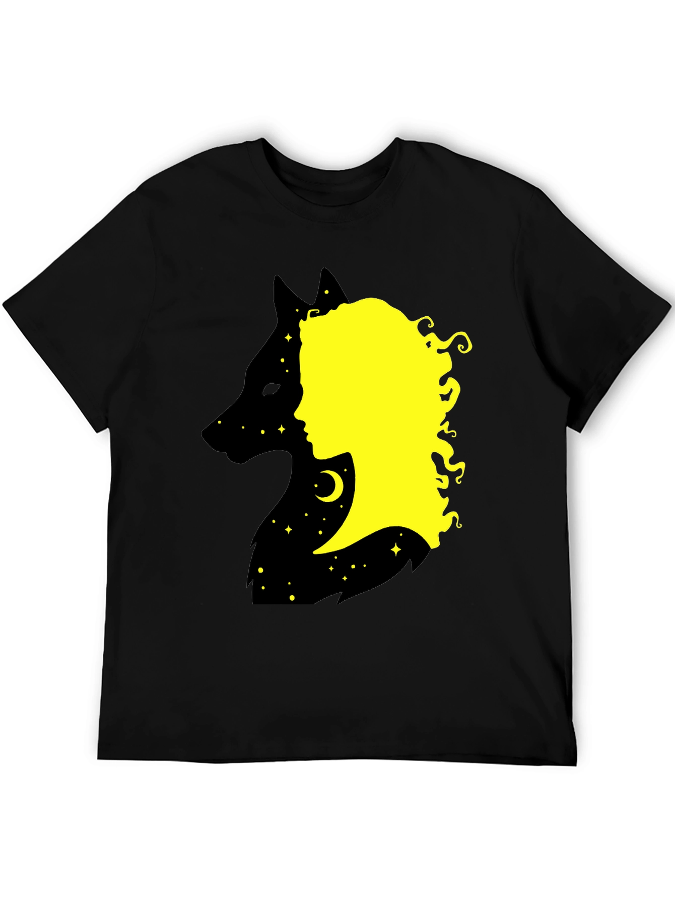 Wolf Girl Graphic T-Shirt - Black