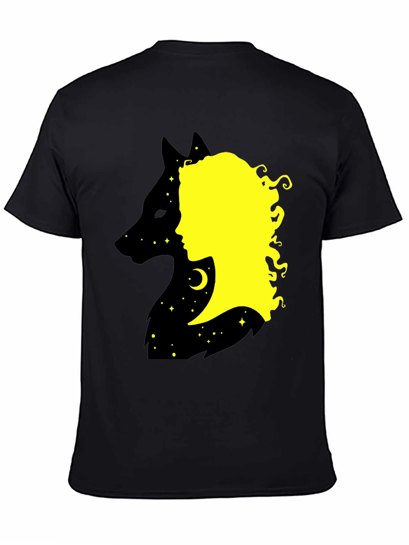 Wolf Girl Graphic T-Shirt - Black