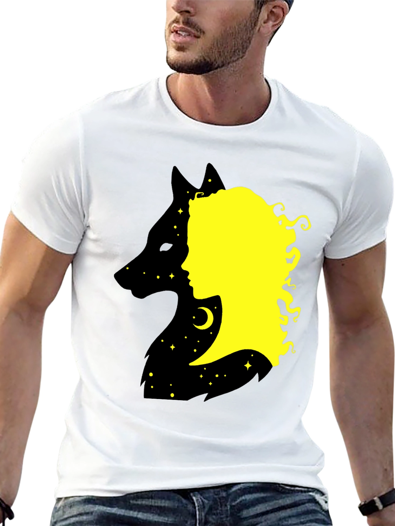 Wolf Girl Graphic T-Shirt - Black