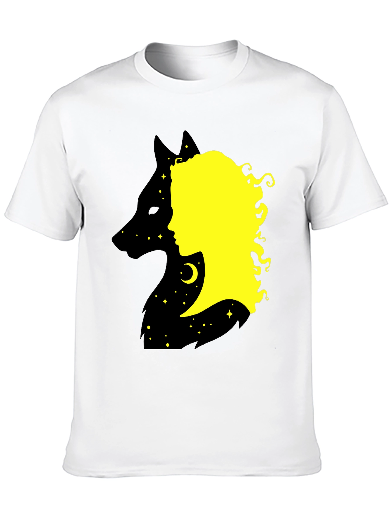 Wolf Girl Graphic T-Shirt - Black