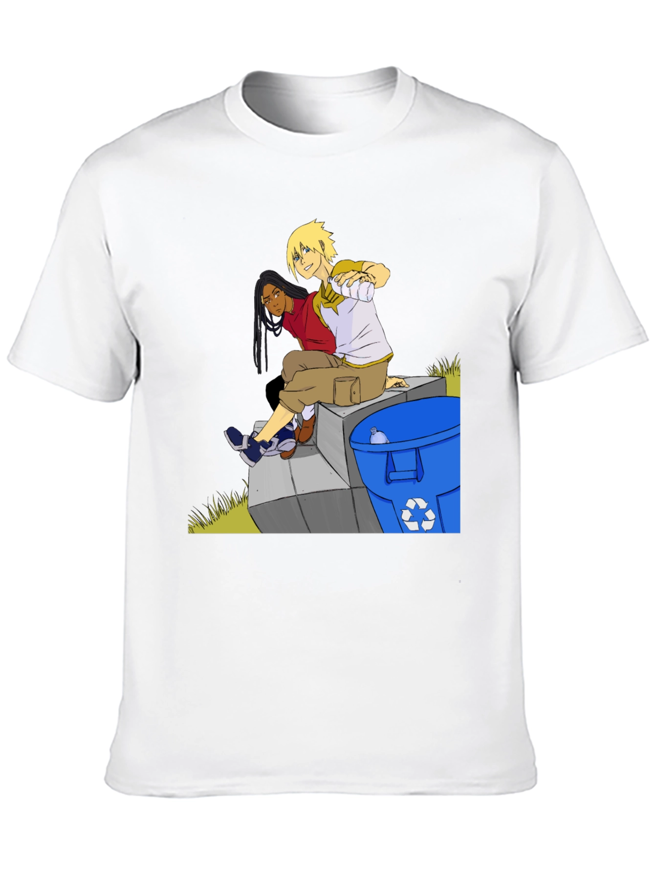 Anime Character Graphic T-Shirt - Black