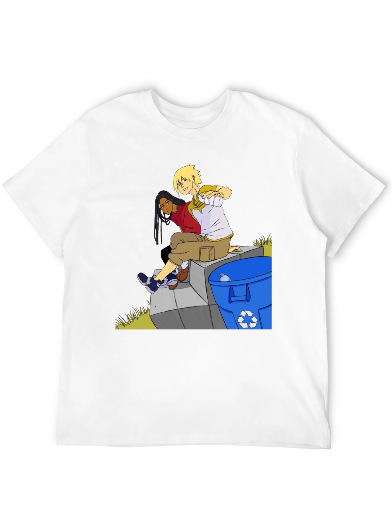 Anime Character Graphic T-Shirt - Black