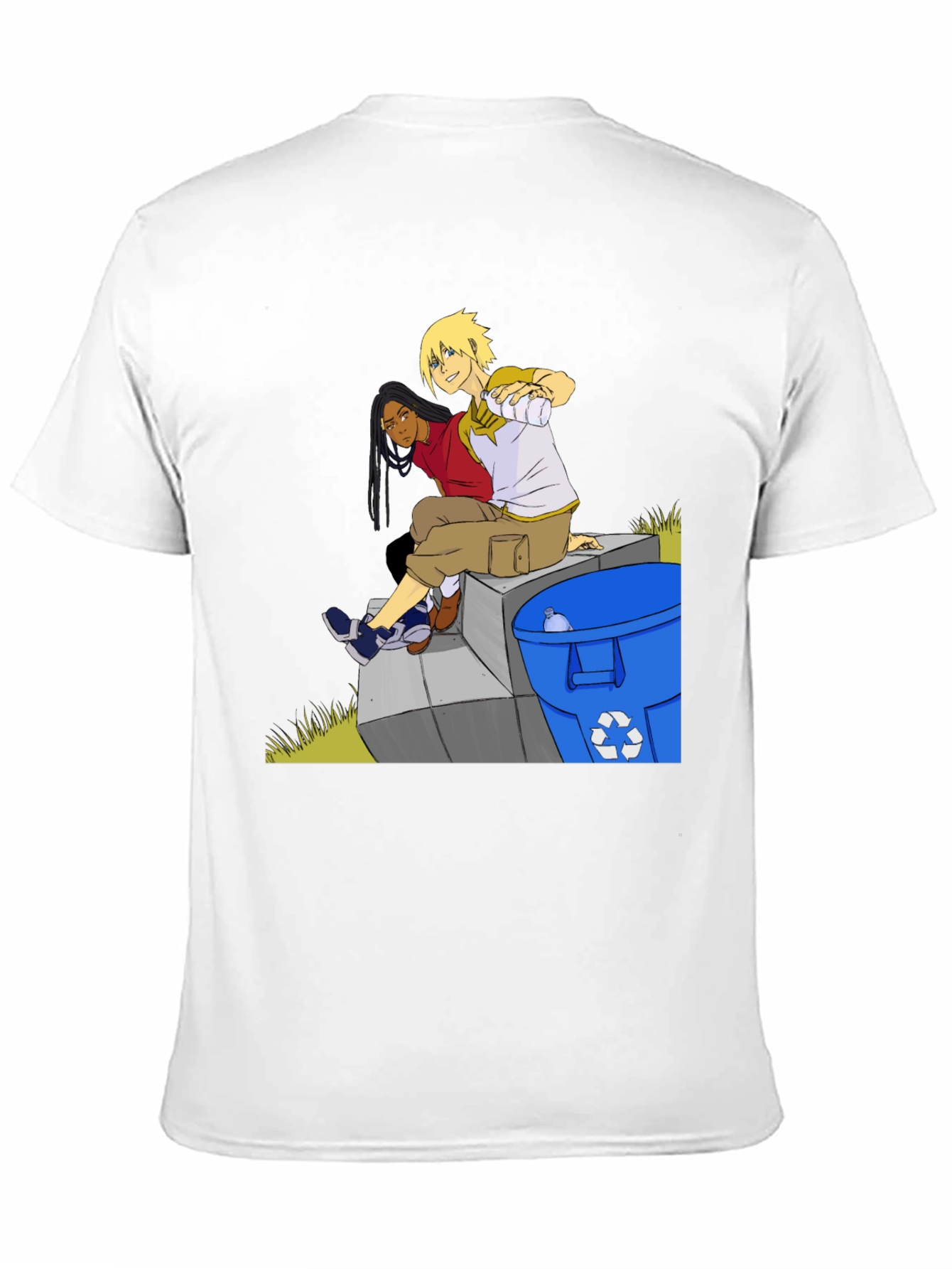 Anime Character Graphic T-Shirt - Black