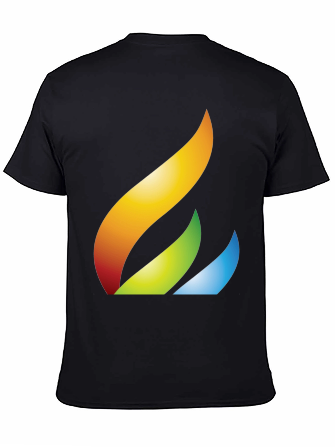 Abstract Flame Graphic Tee - Black Cotton Casual T-Shirt