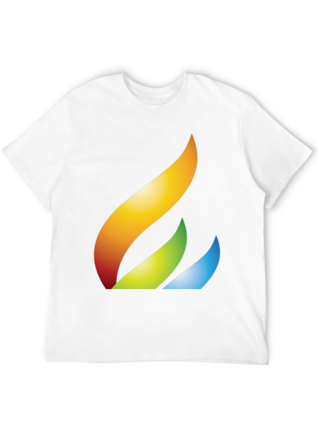Abstract Flame Graphic Tee - Black Cotton Casual T-Shirt