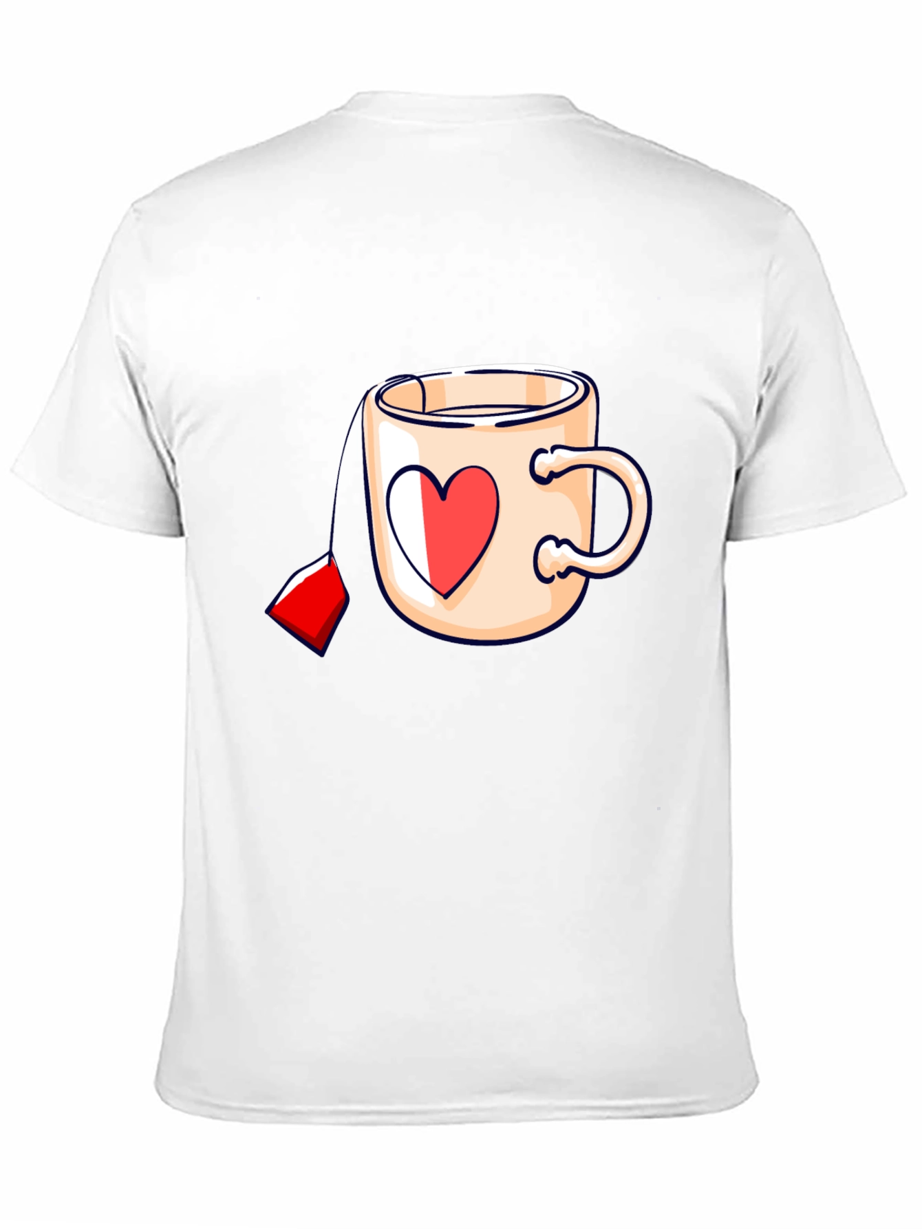 Heart Tea Mug Black T-Shirt