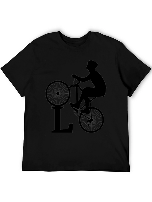 Cyclist Silhouette Black T-Shirt