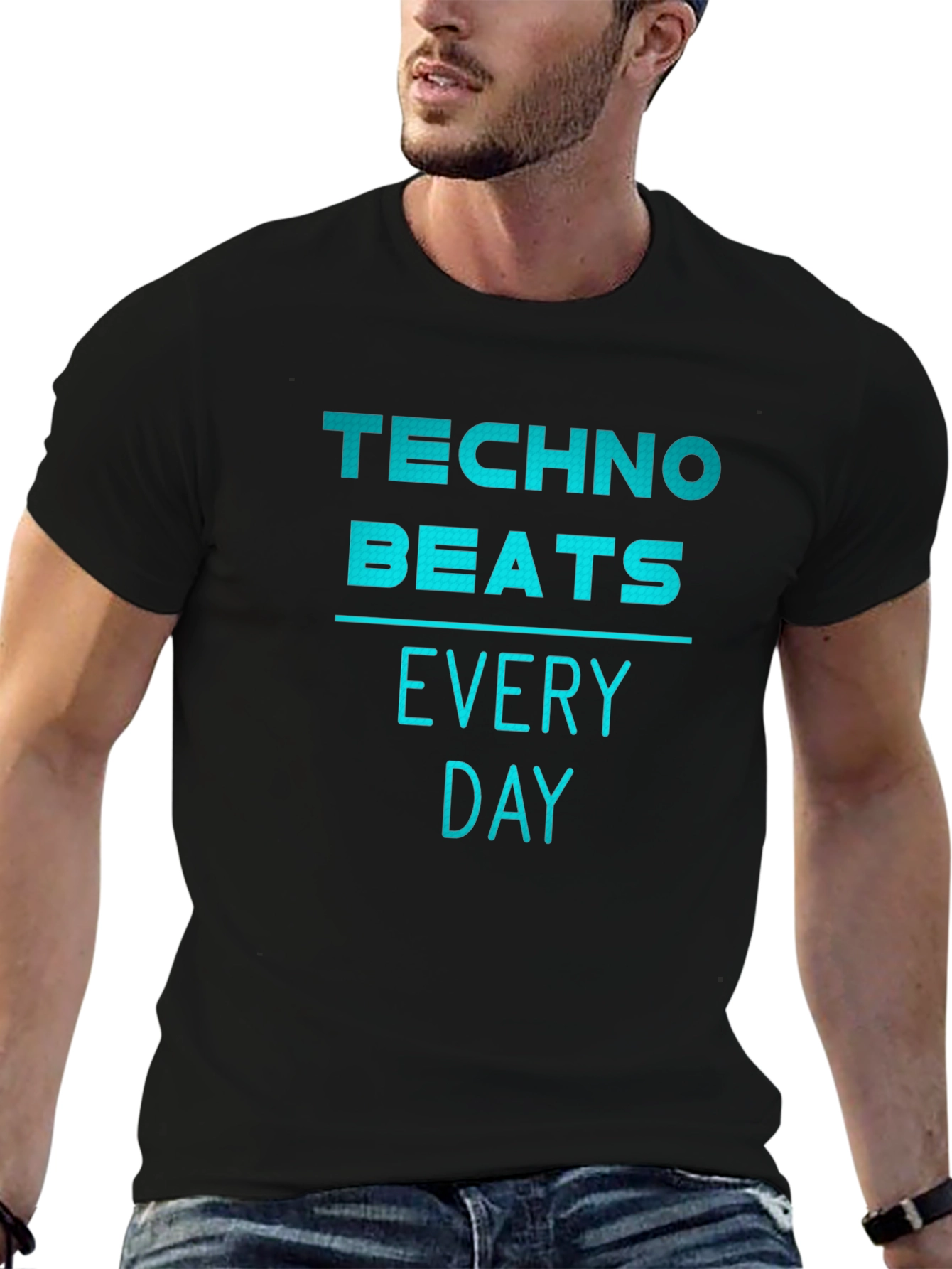 Techno Beats Every Day Graphic T-Shirt