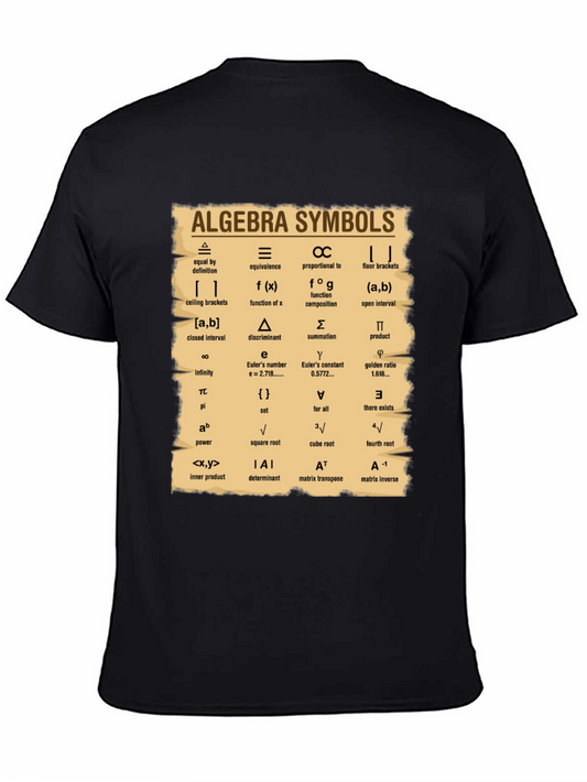 Algebra Symbols T-Shirt: Math Lovers Tee