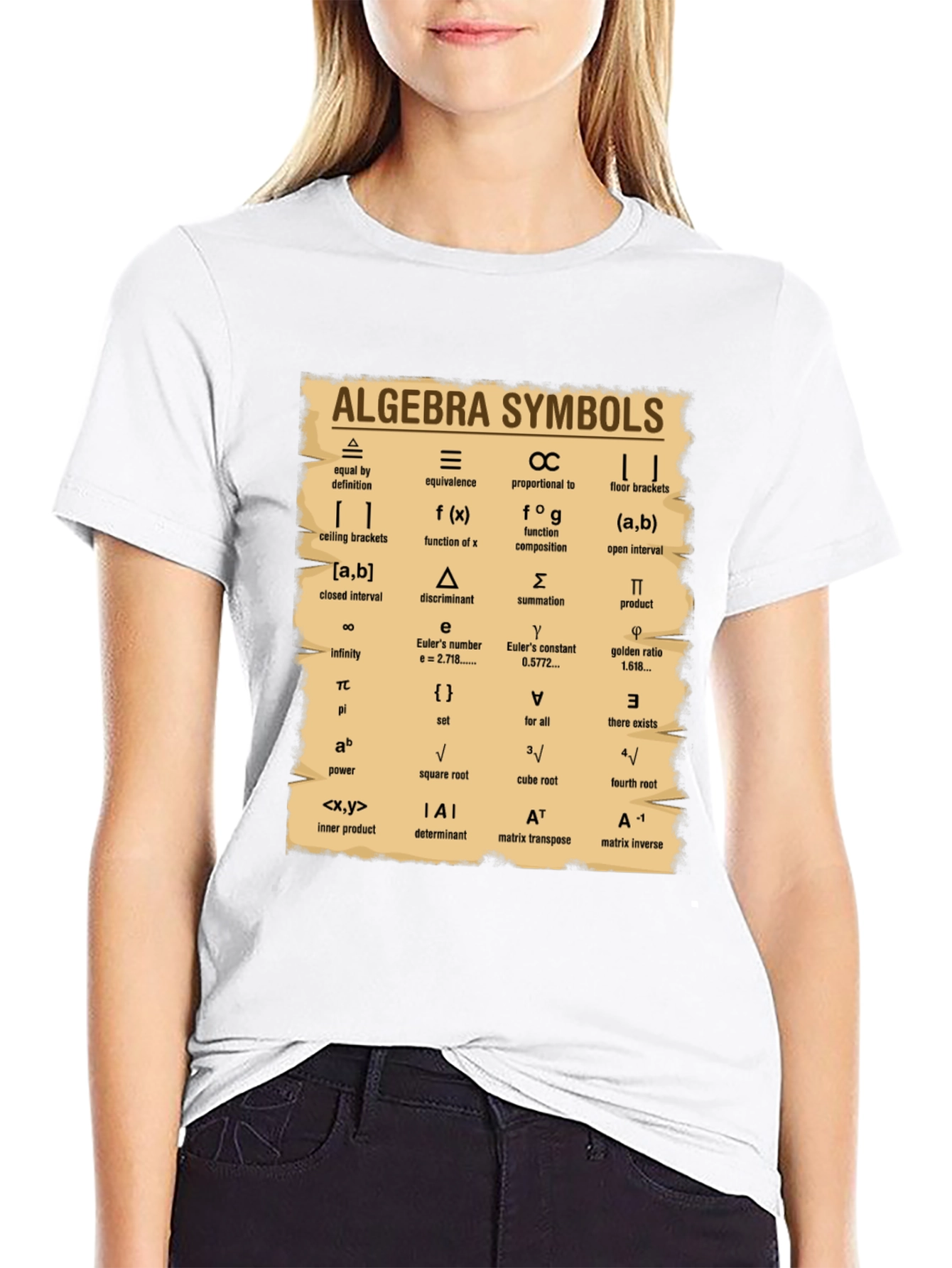Algebra Symbols T-Shirt: Math Lovers Tee