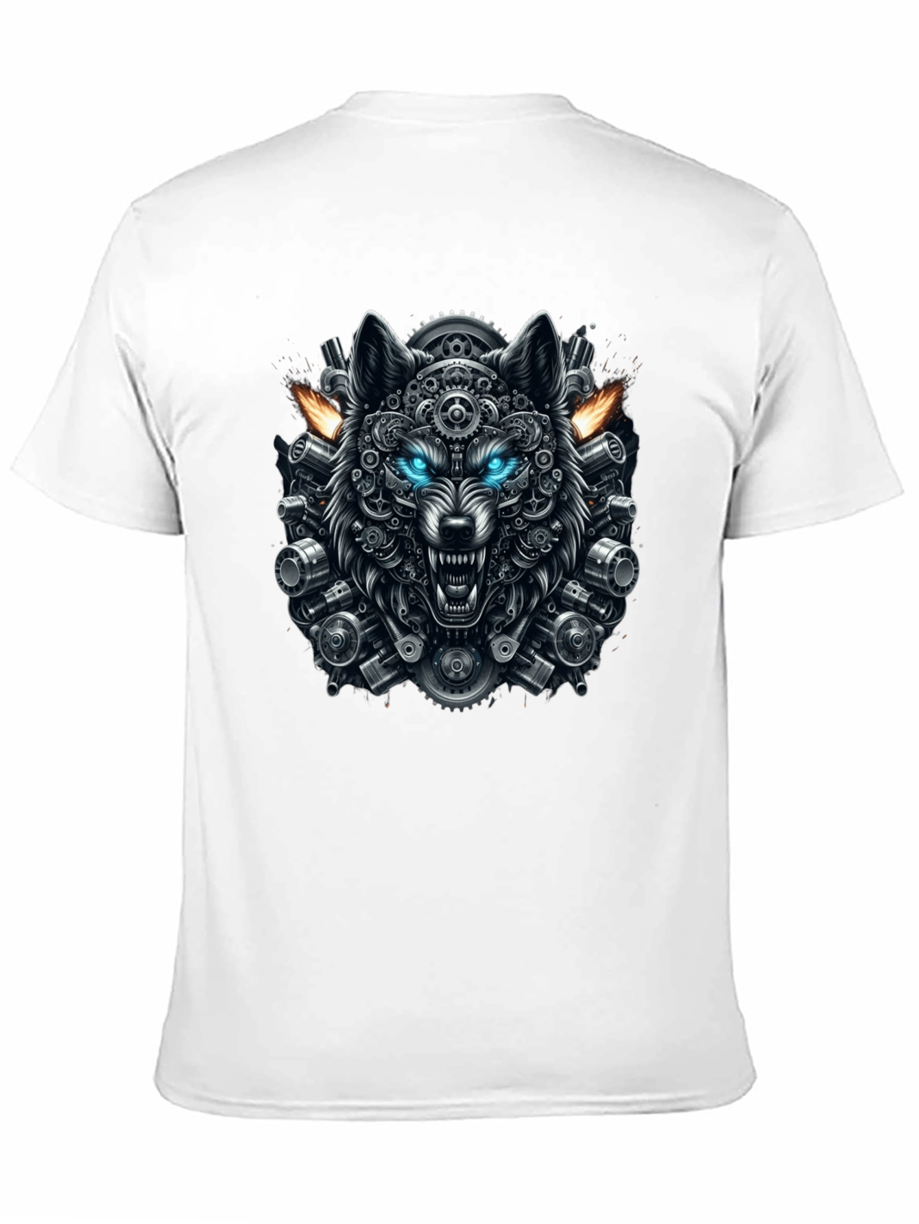 Steampunk Wolf Graphic Tee - Cool Design