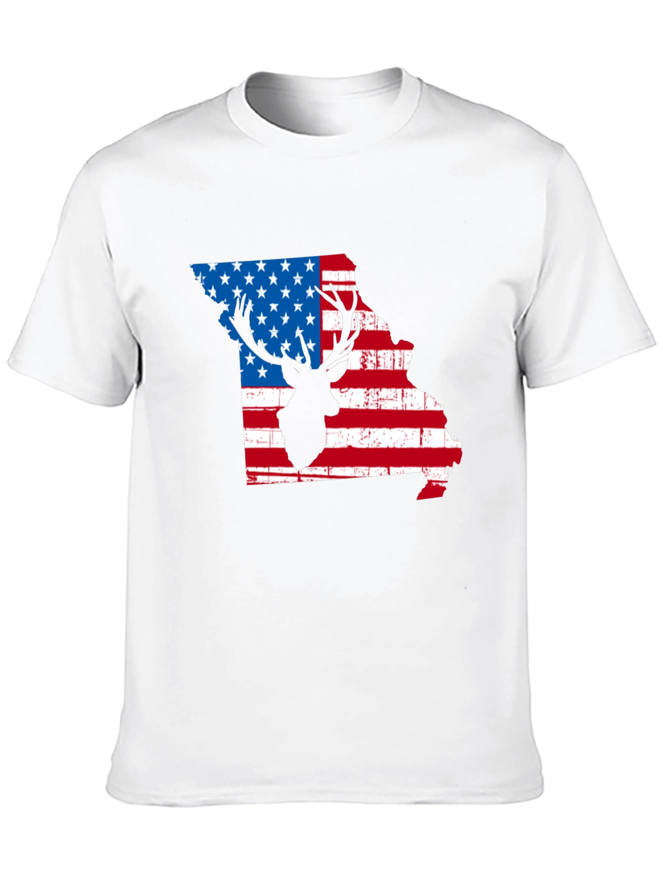 Missouri Deer USA Flag Graphic Tee