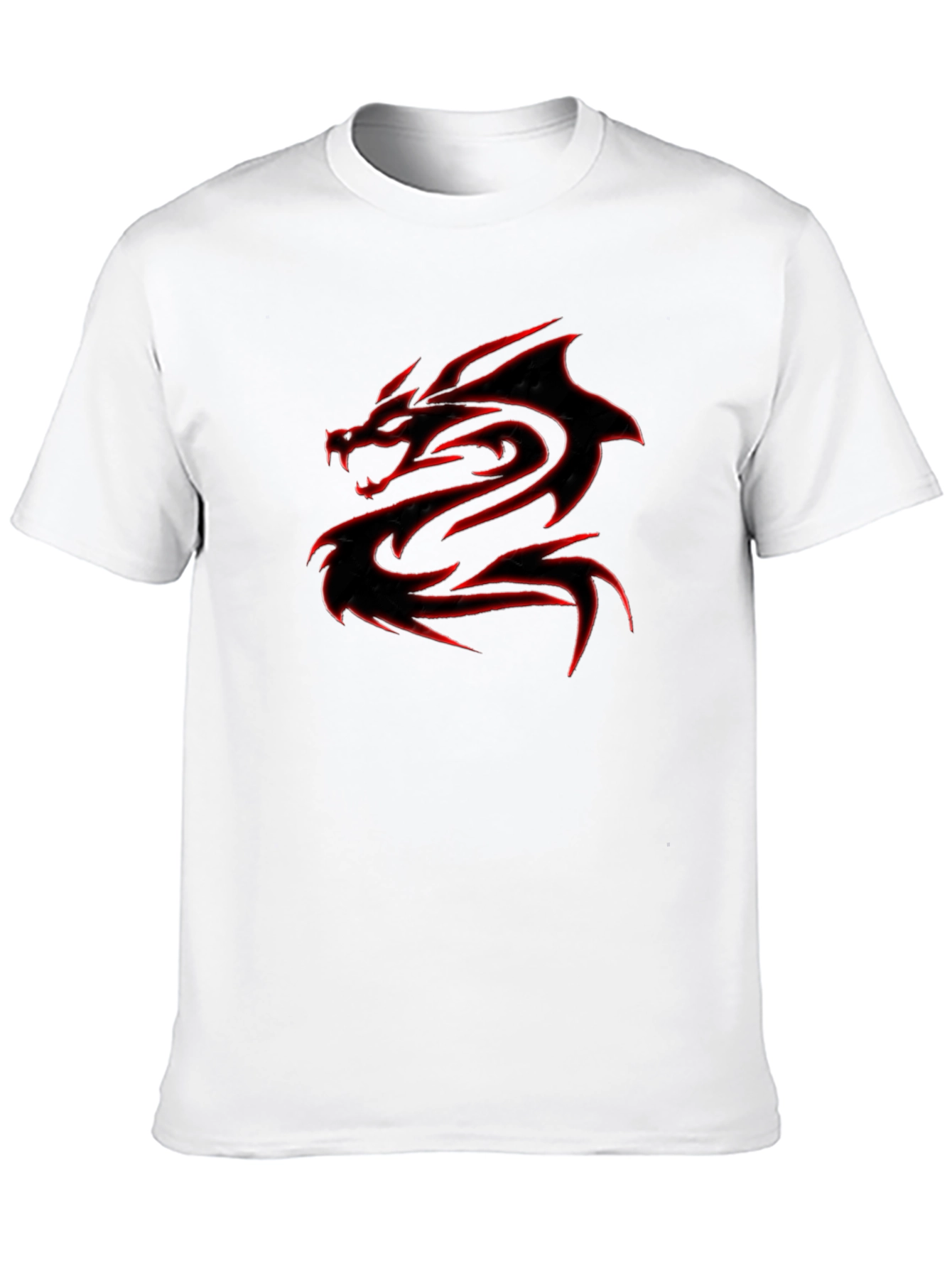 Black T-Shirt with Red Dragon Graphic
