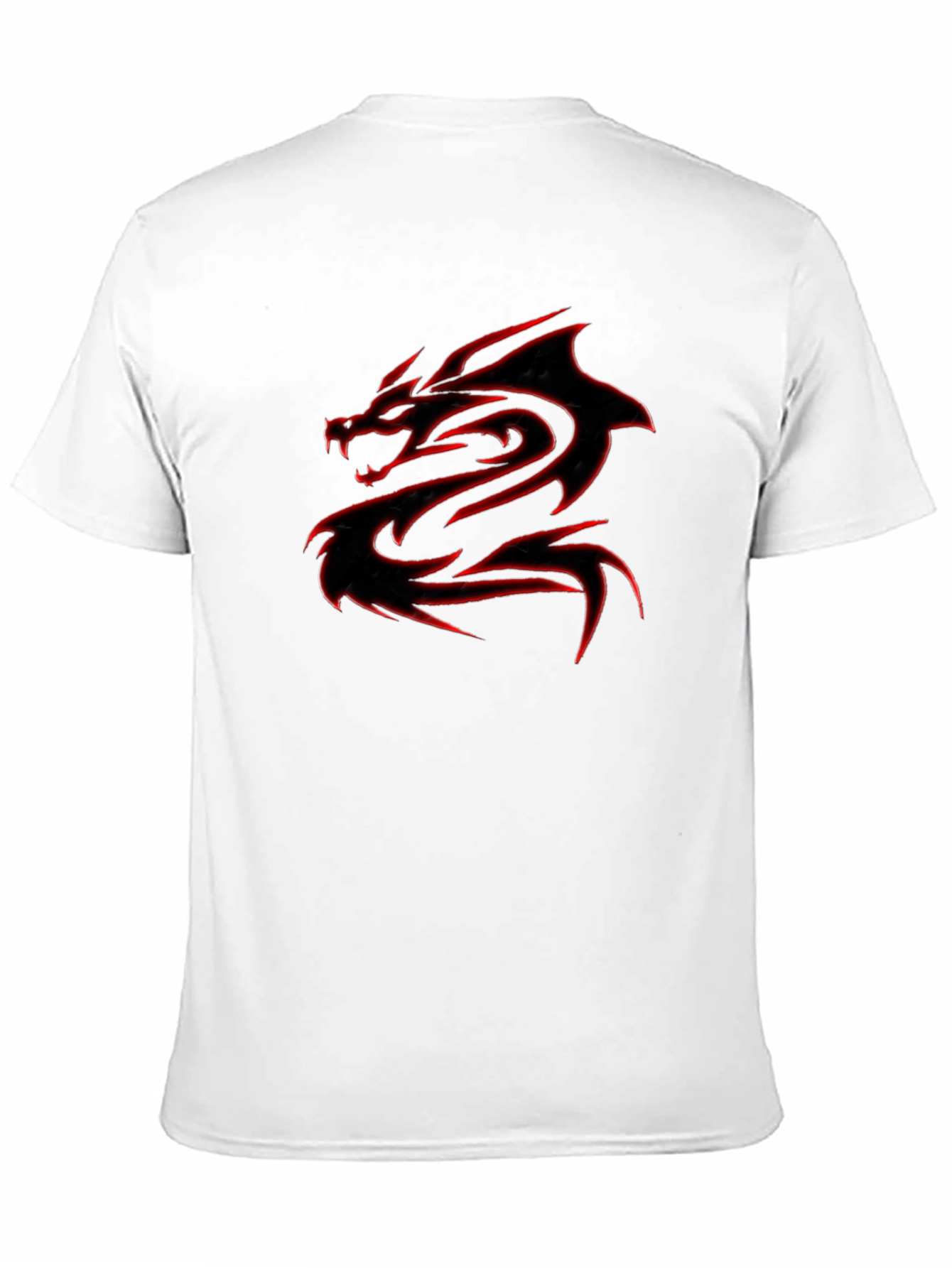 Black T-Shirt with Red Dragon Graphic