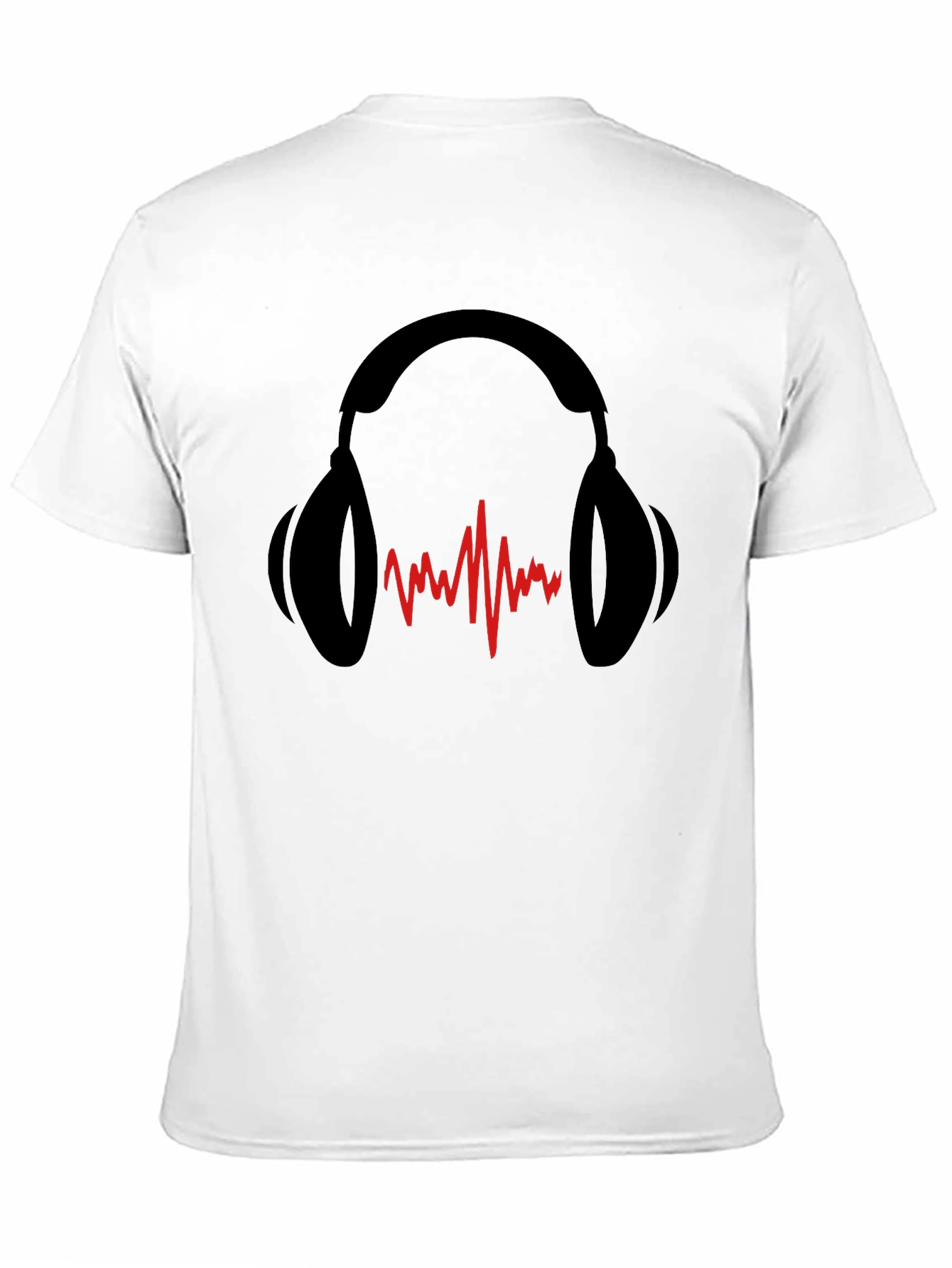 Headphones & Soundwave Black Graphic Tee