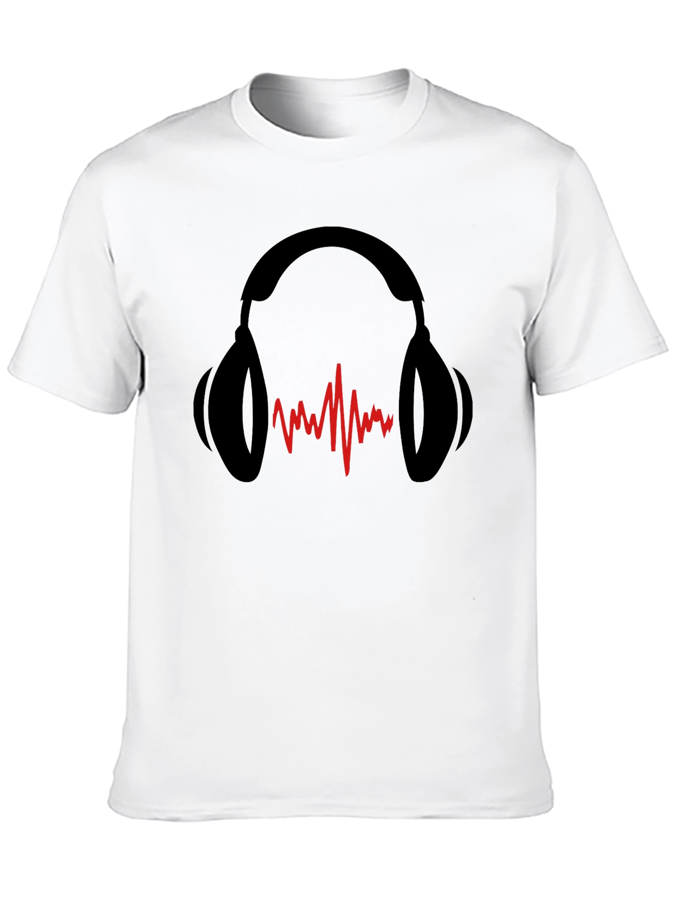 Headphones & Soundwave Black Graphic Tee