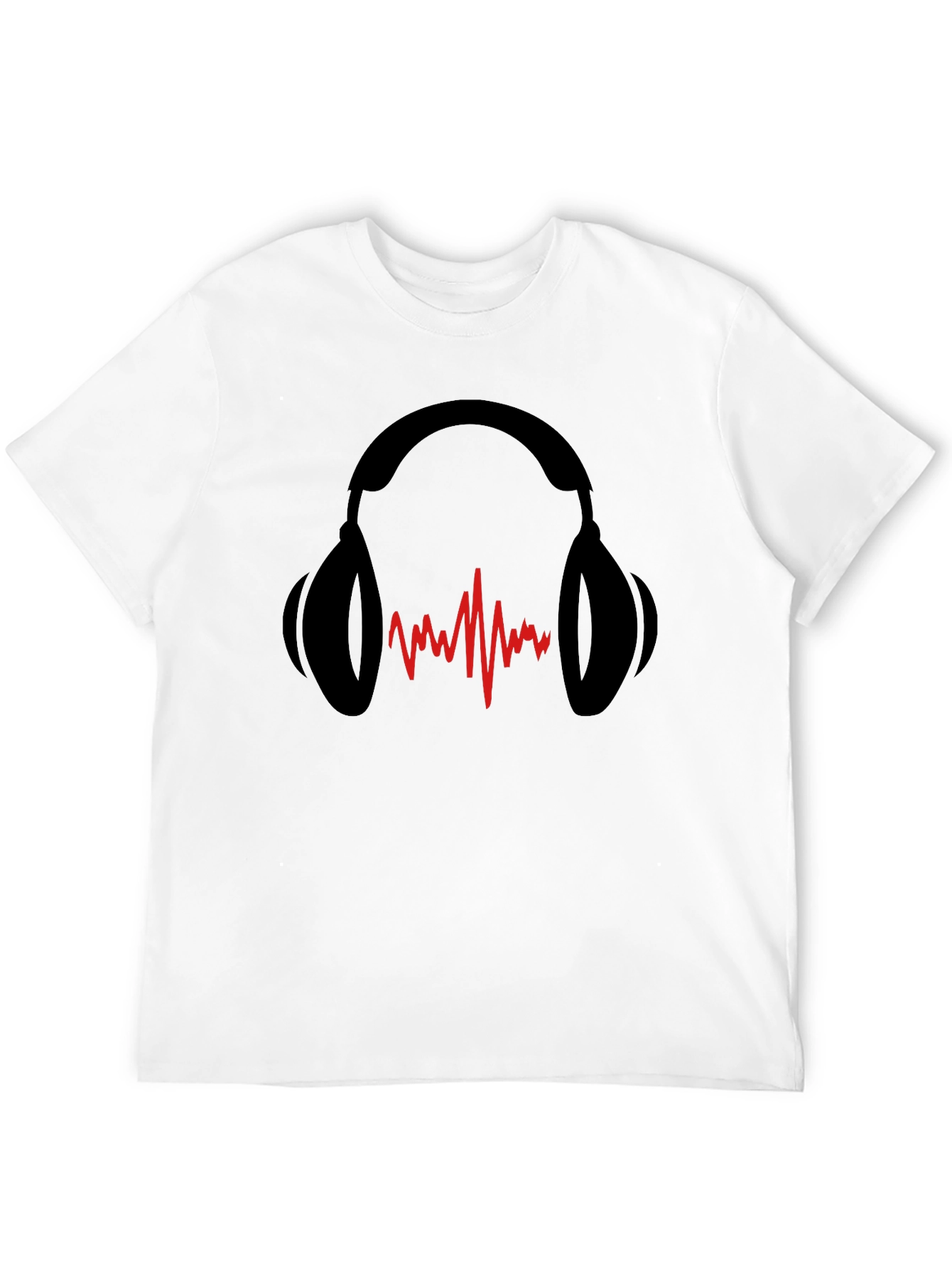 Headphones & Soundwave Black Graphic Tee