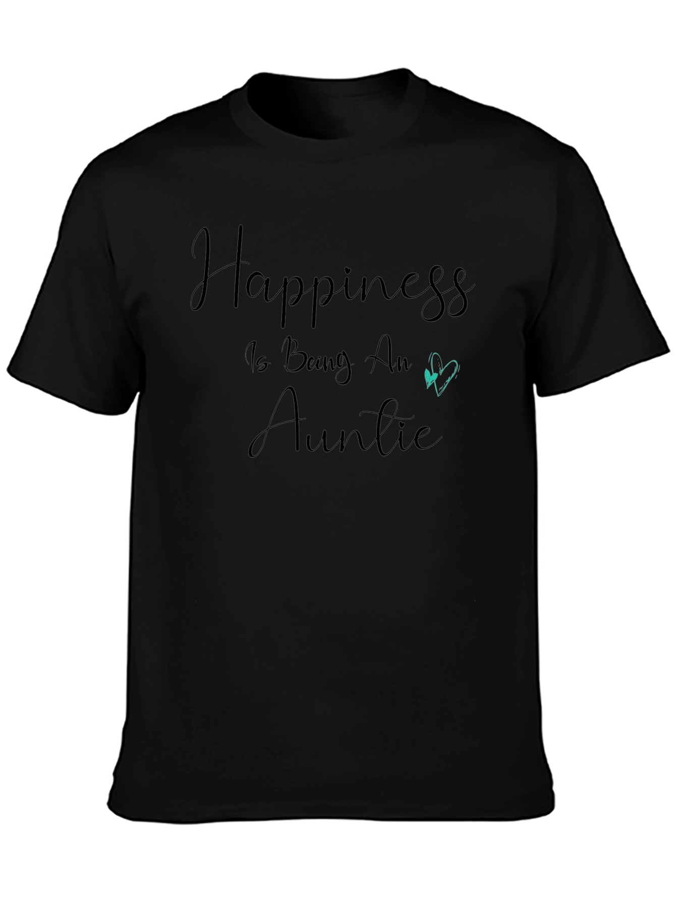 Happiness Is Being An Auntie Black T-Shirt