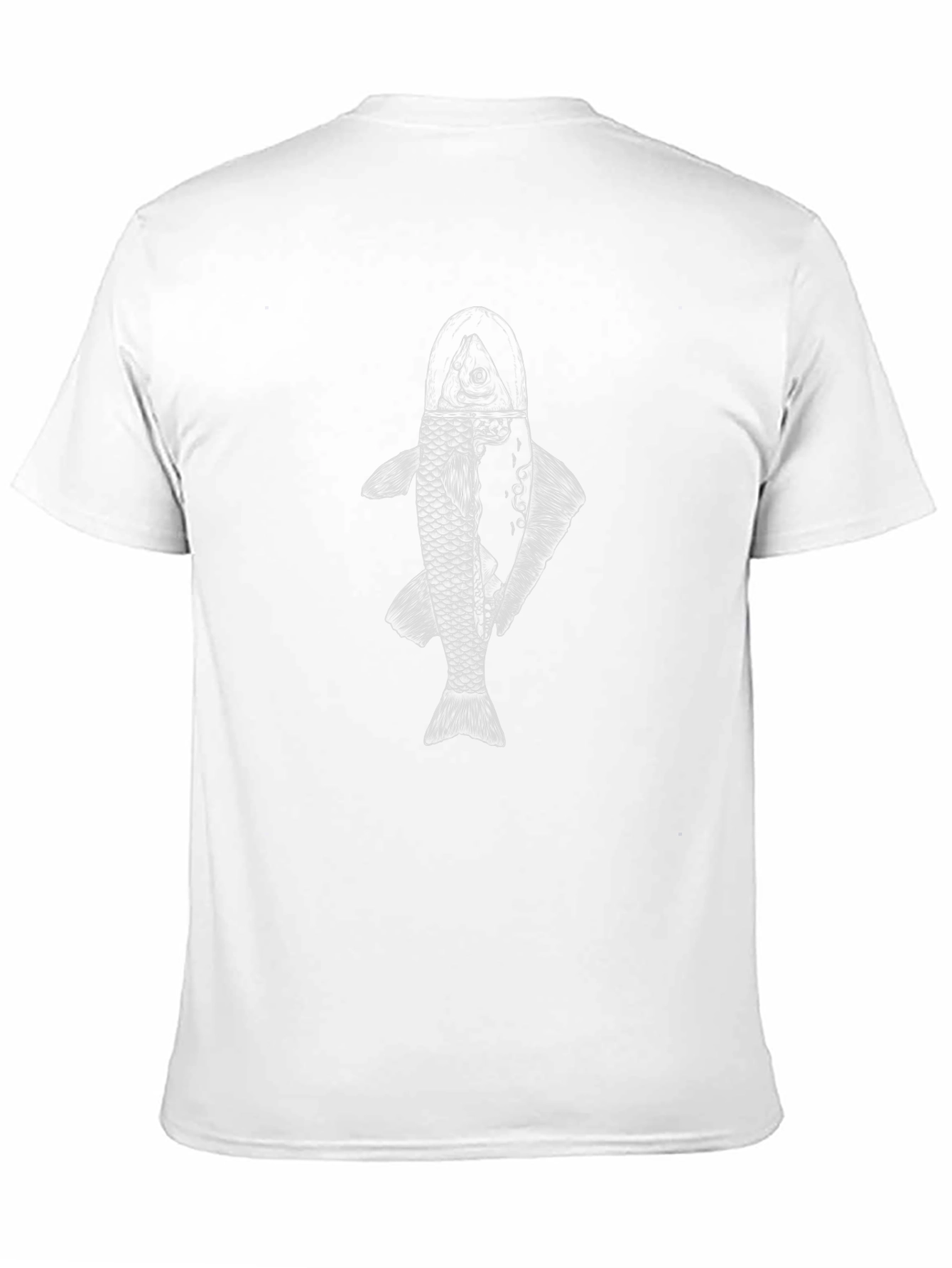 Unique Fish Graphic Tee - Black Cotton Blend