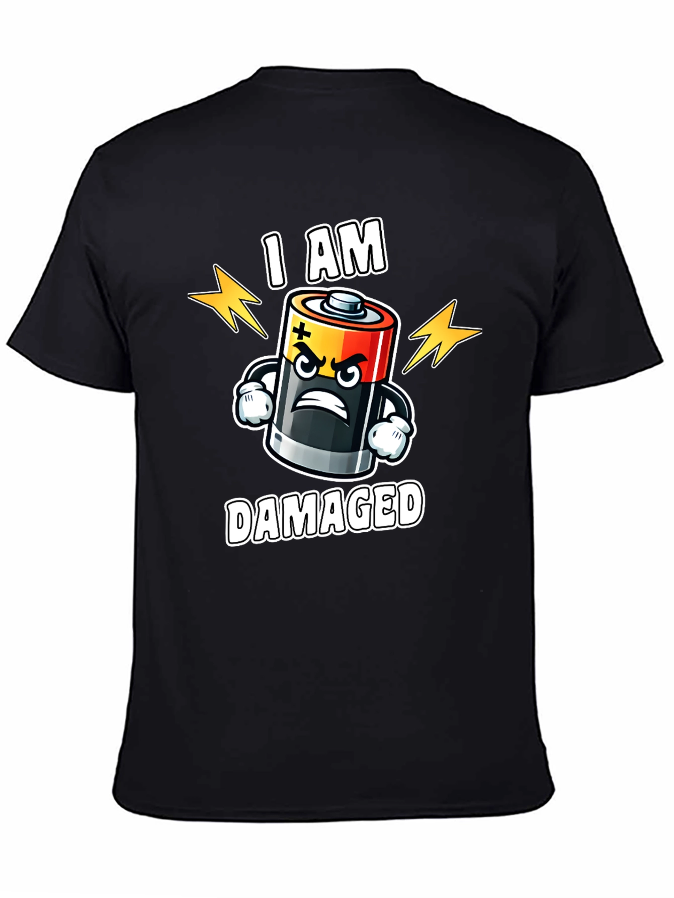 Damaged Battery Cartoon Graphic T-Shirt