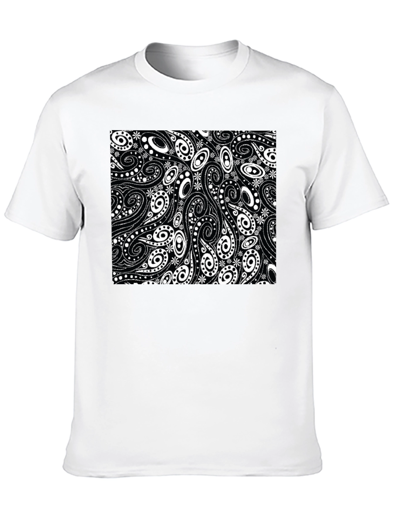 Paisley Pattern Black T-Shirt