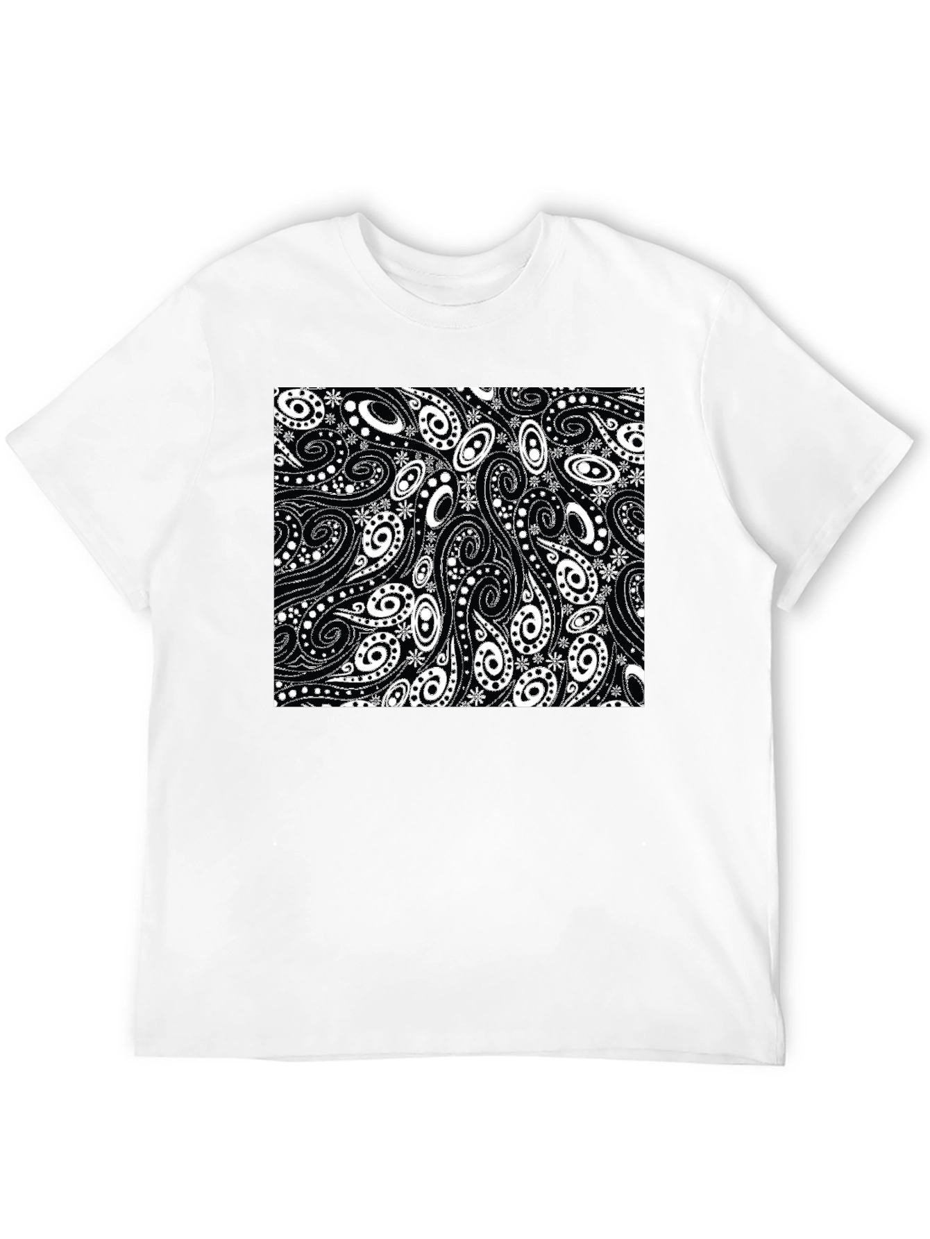 Paisley Pattern Black T-Shirt