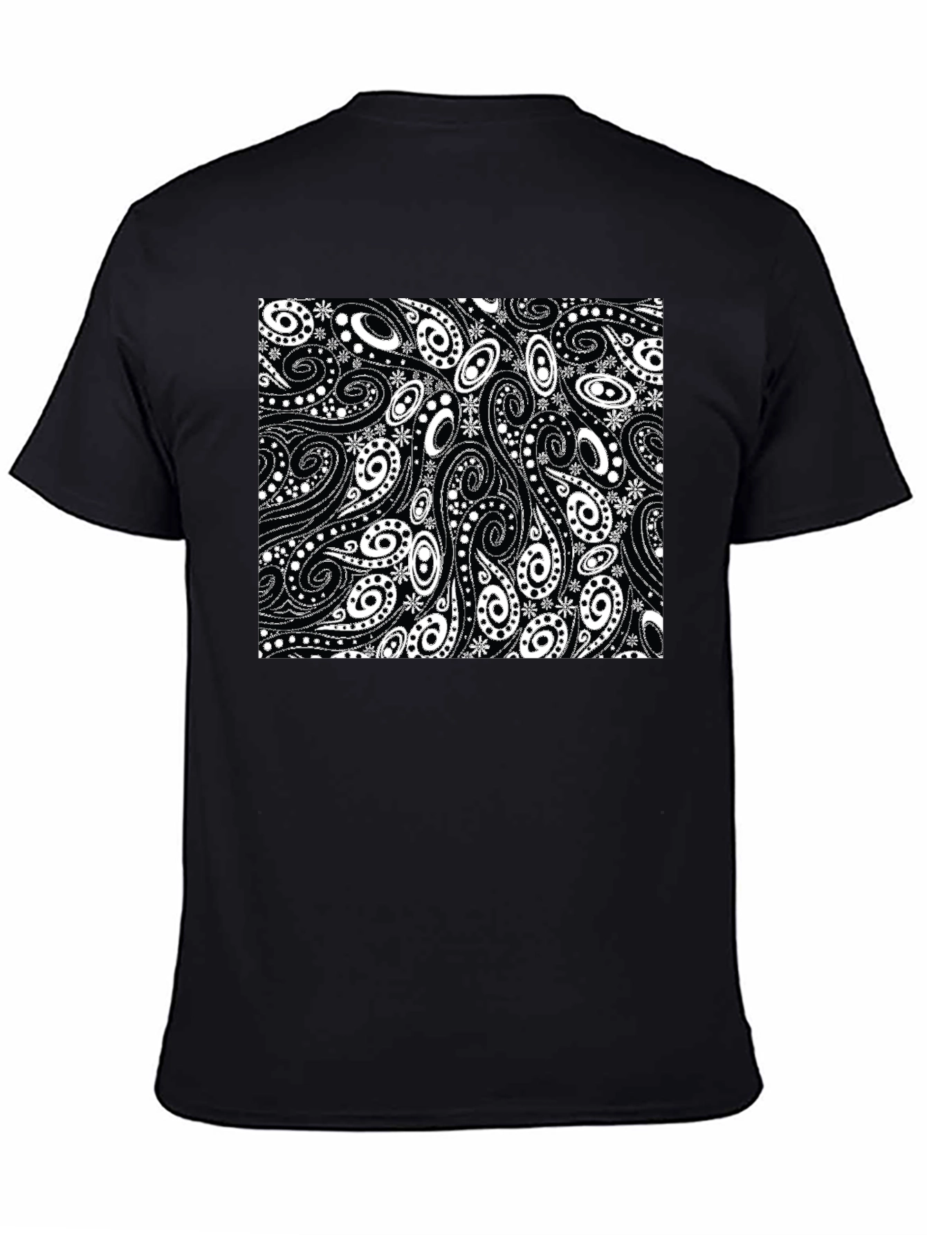 Paisley Pattern Black T-Shirt