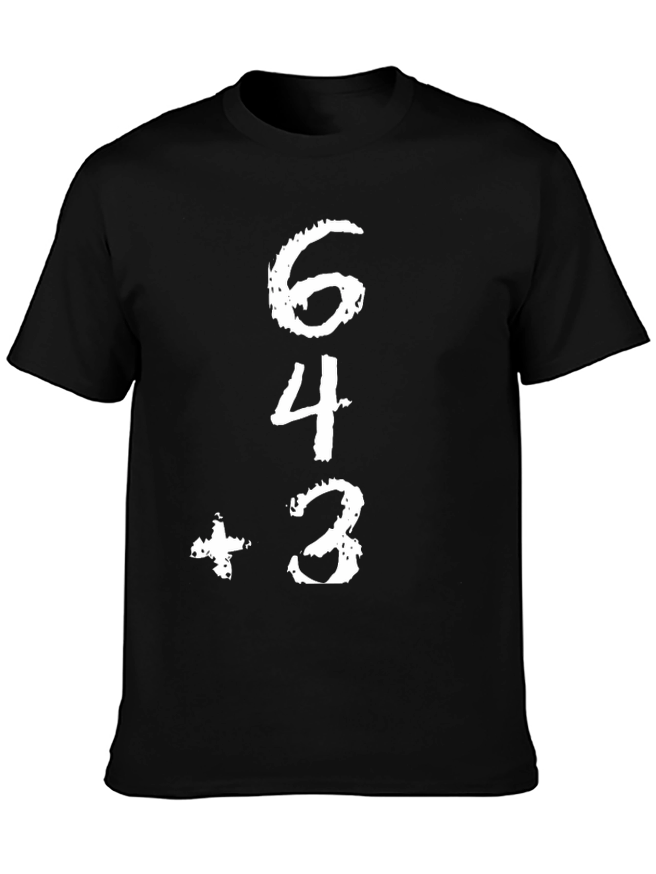 64+3 Graphic Tee - Black Casual T-Shirt