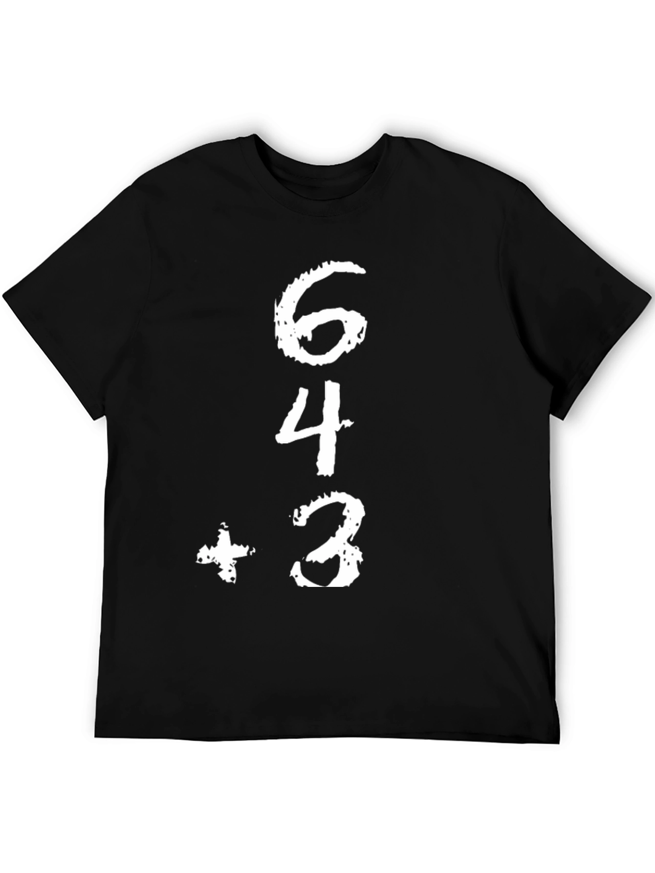 64+3 Graphic Tee - Black Casual T-Shirt