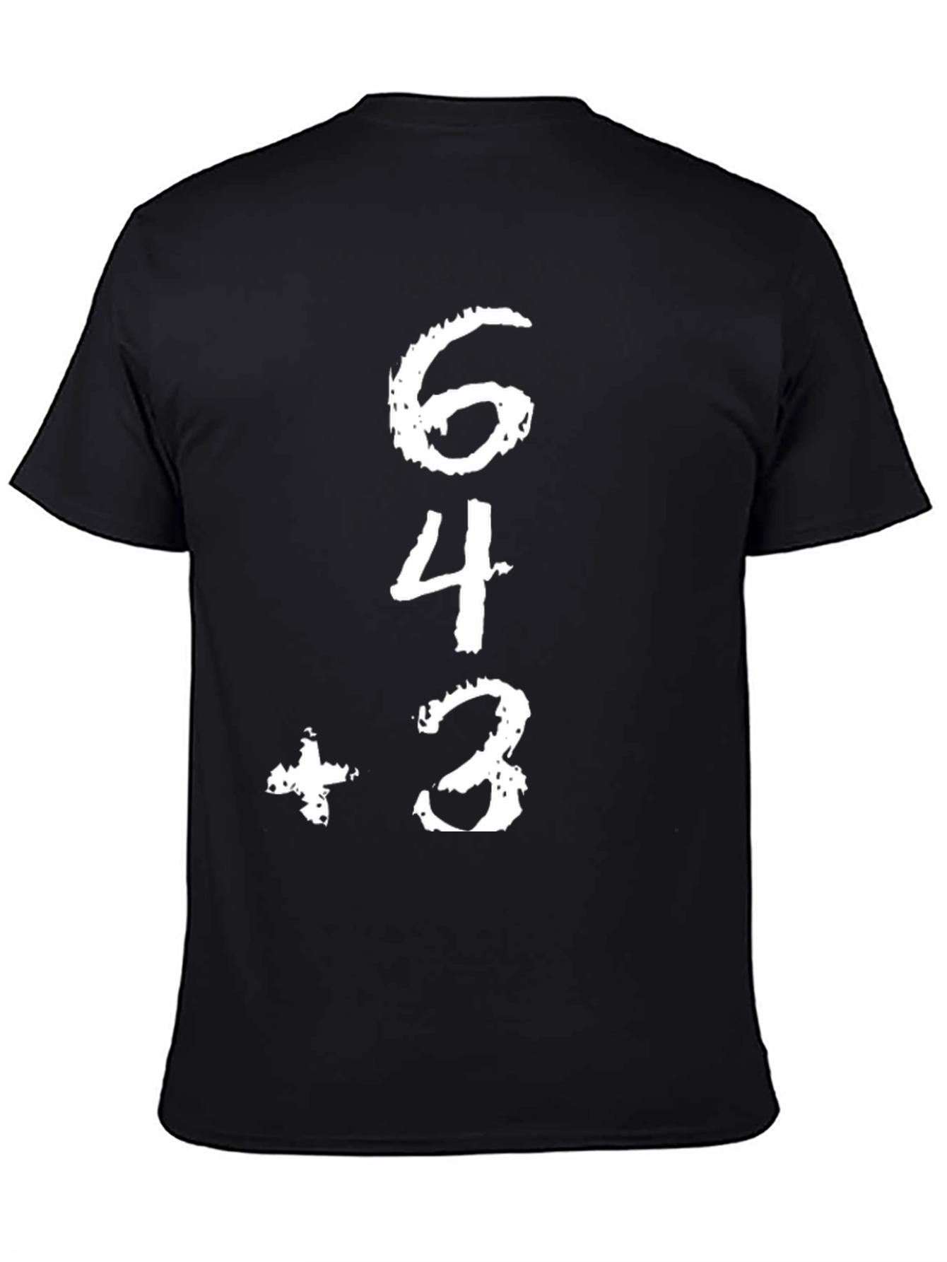 64+3 Graphic Tee - Black Casual T-Shirt