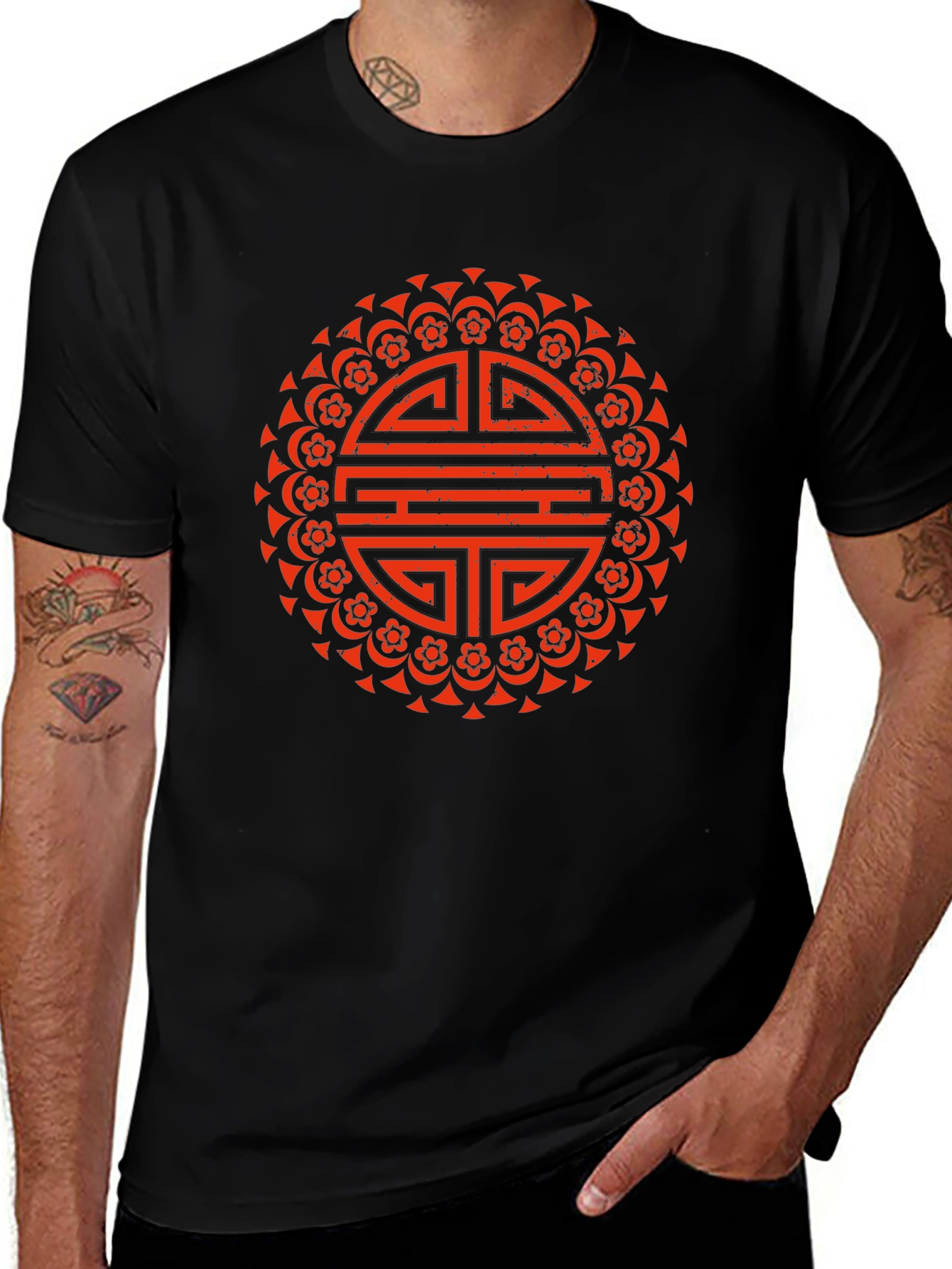 Lucky Symbol Graphic Tee - Black