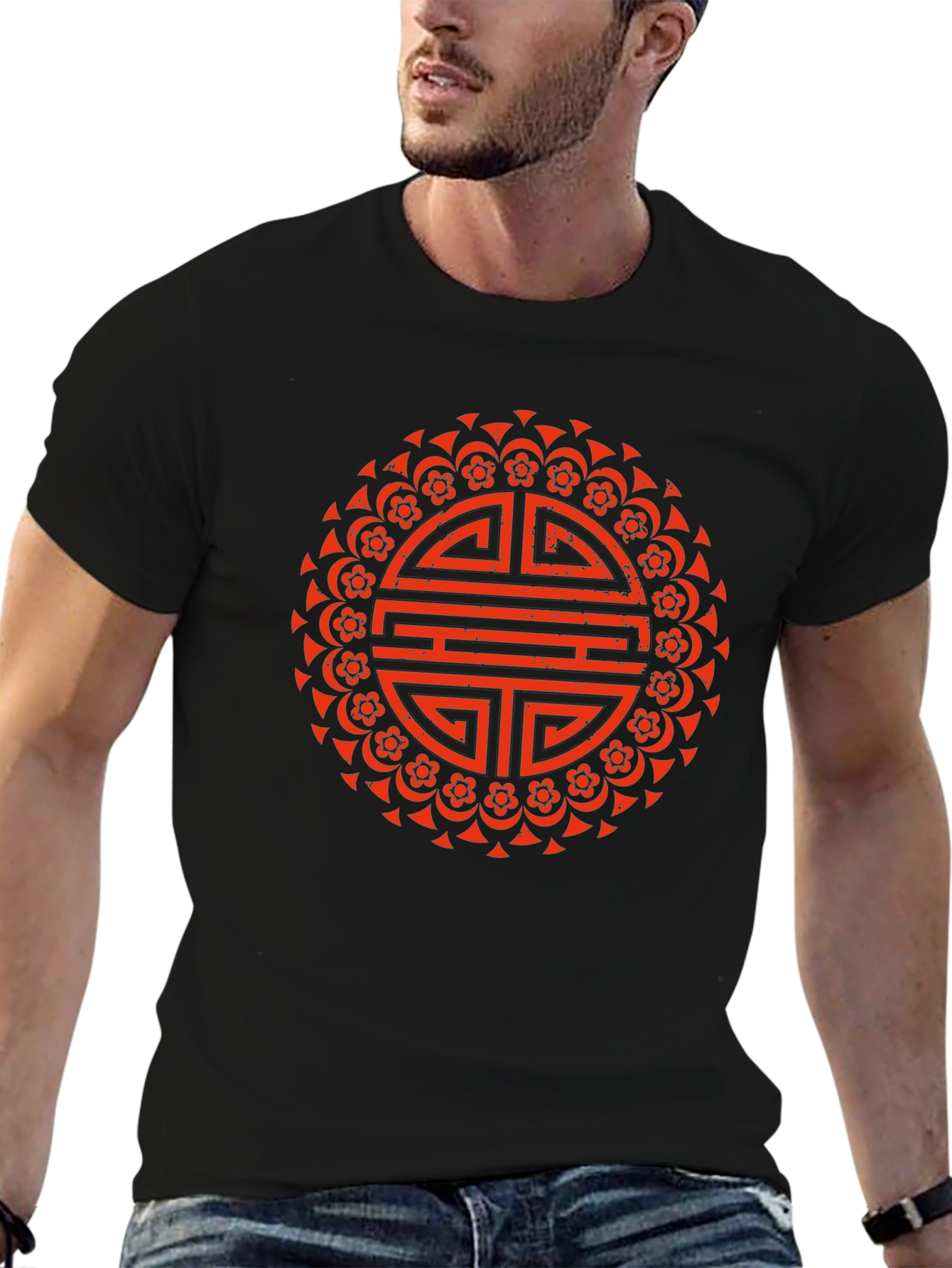 Lucky Symbol Graphic Tee - Black