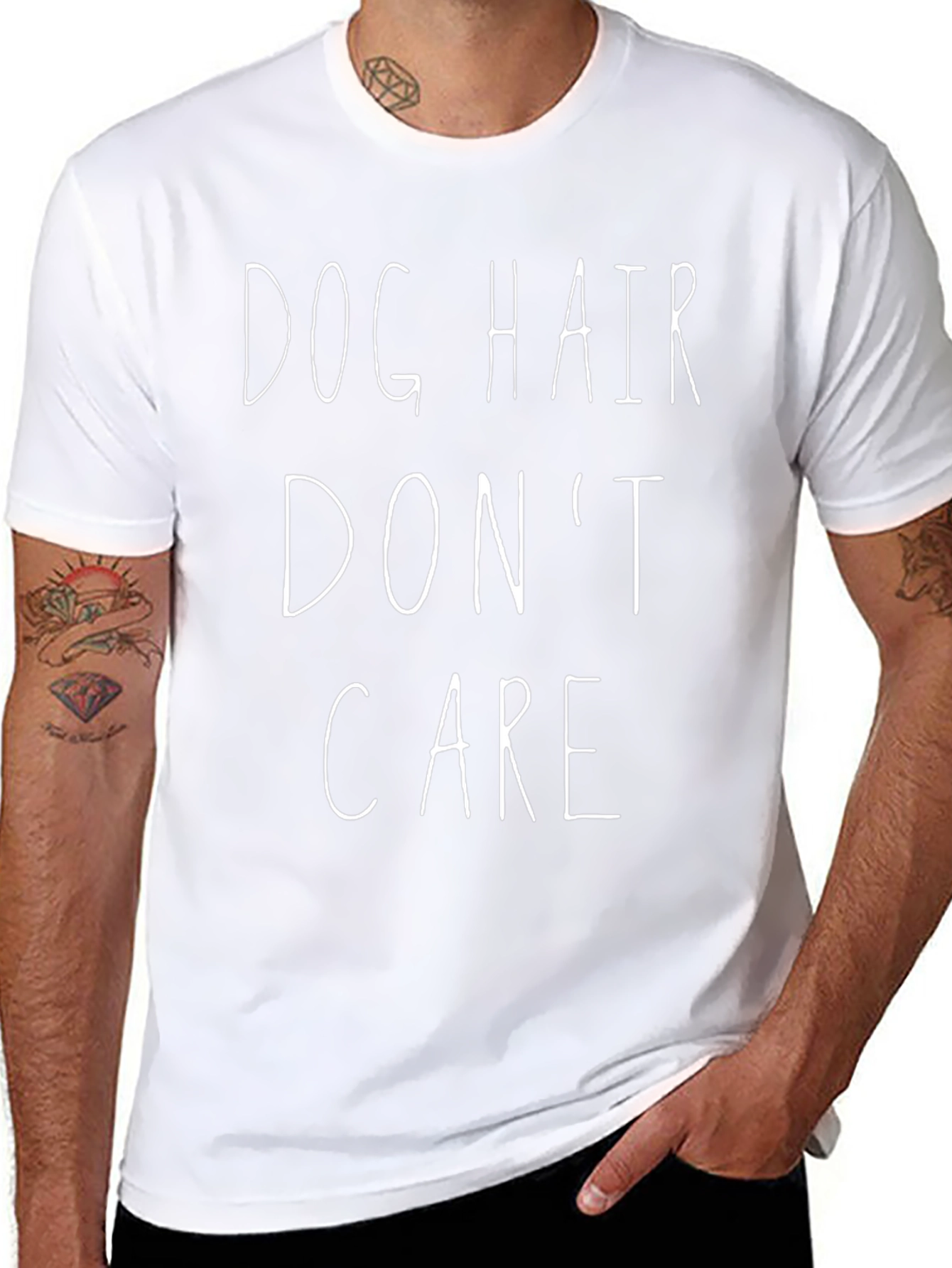 Dog Hair Dont Care Black Graphic T-Shirt