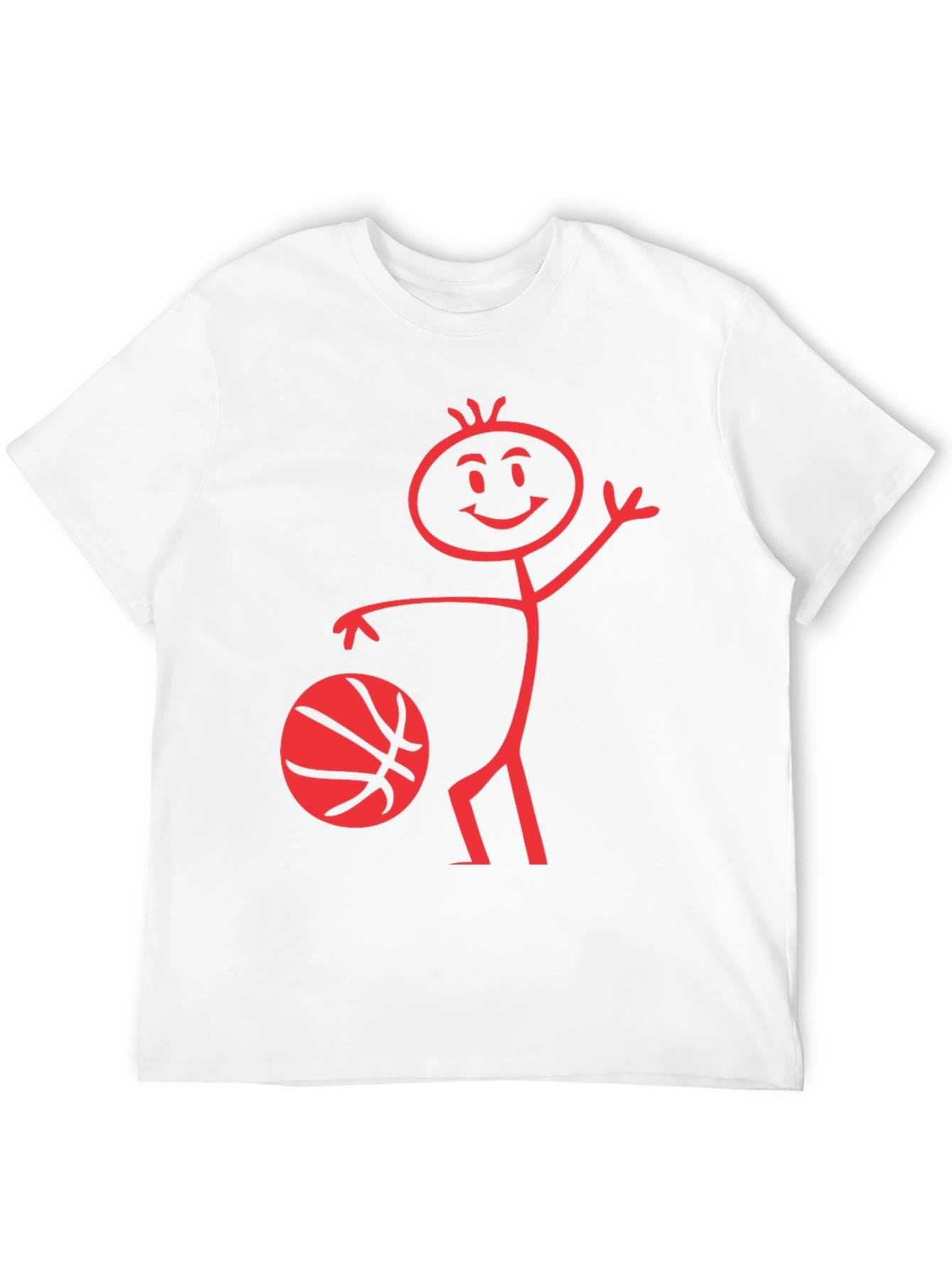 Funny Basketball Stick Figure Black T-Shirt