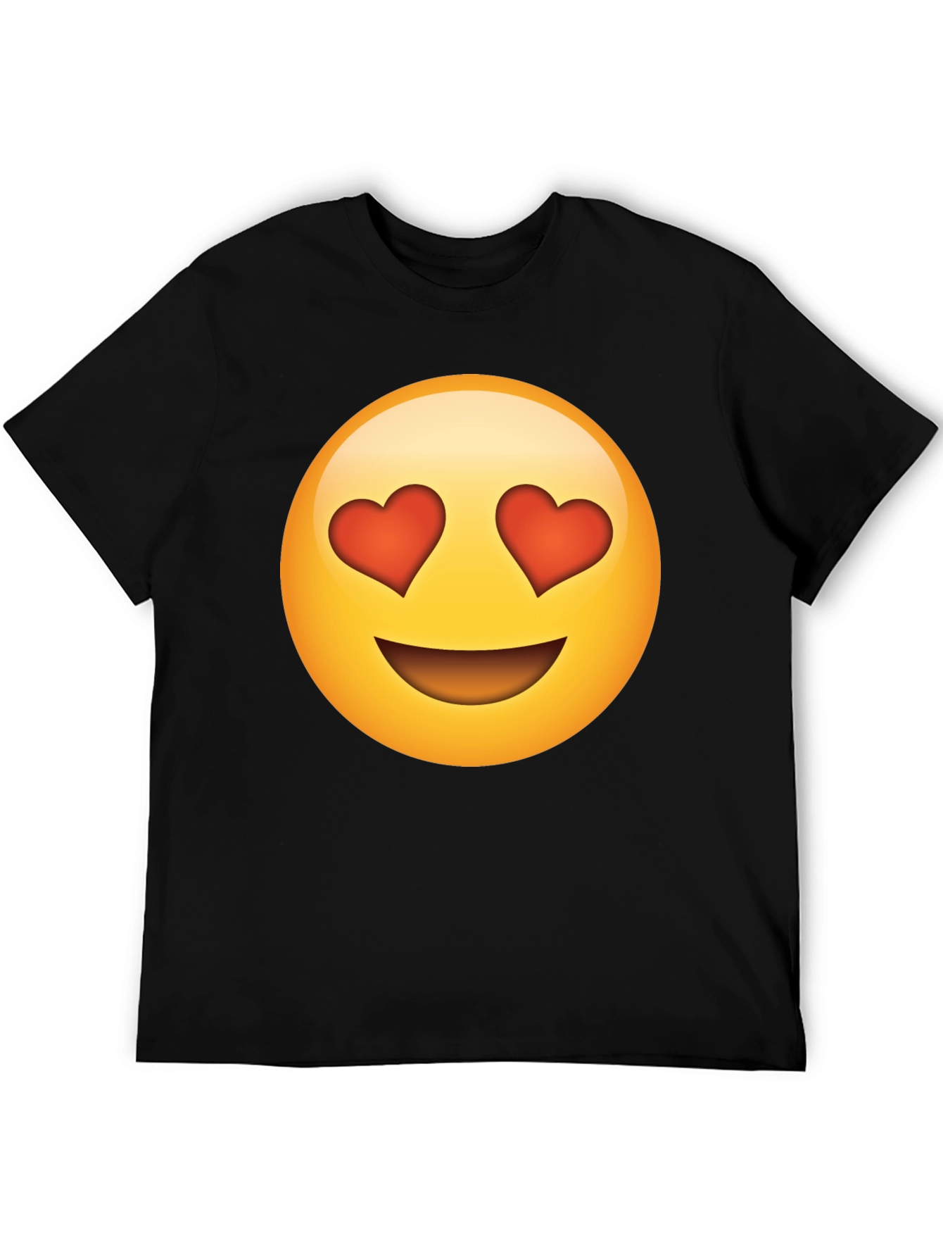 Emoji Heart Eyes Black T-Shirt