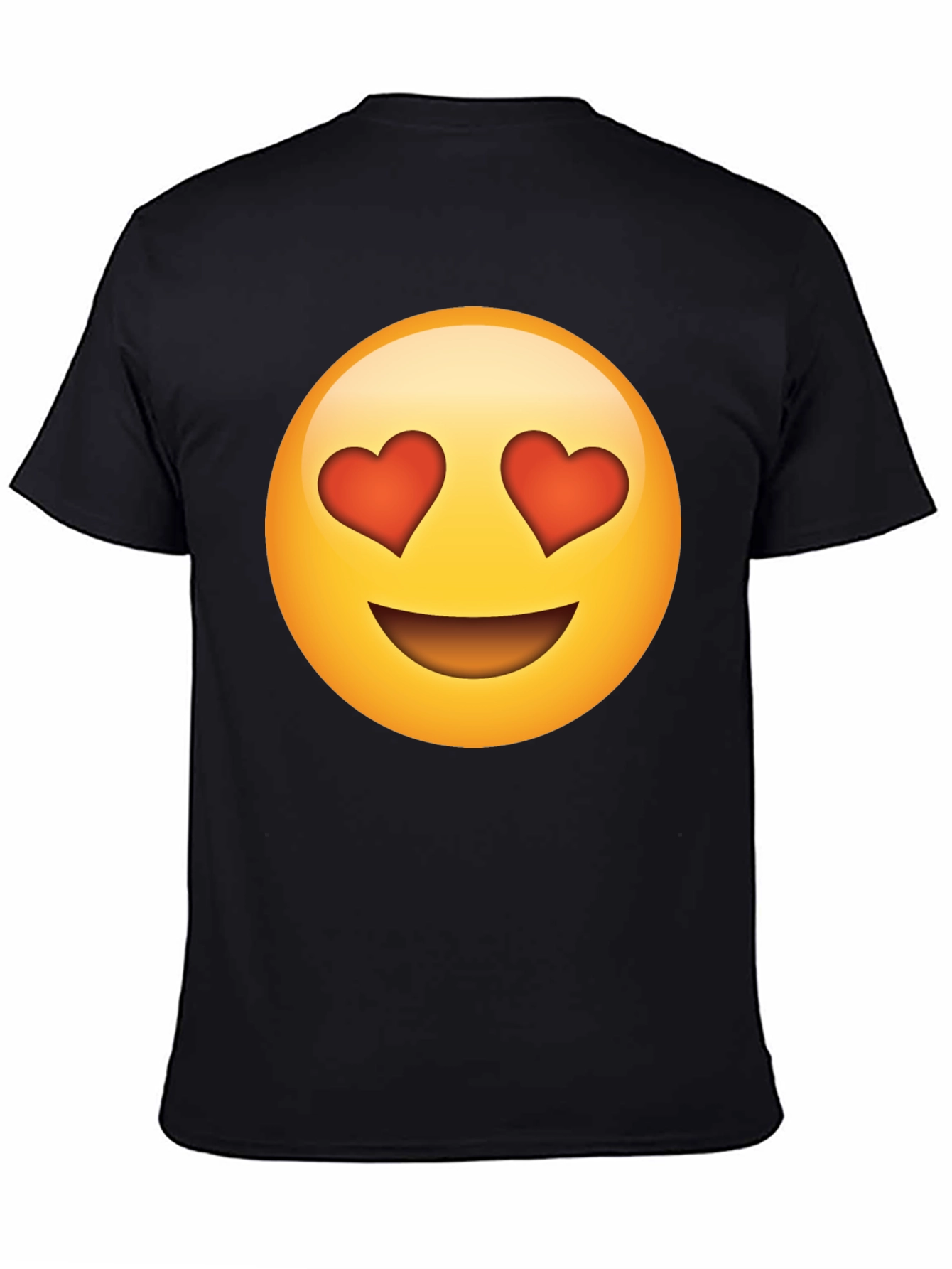 Emoji Heart Eyes Black T-Shirt