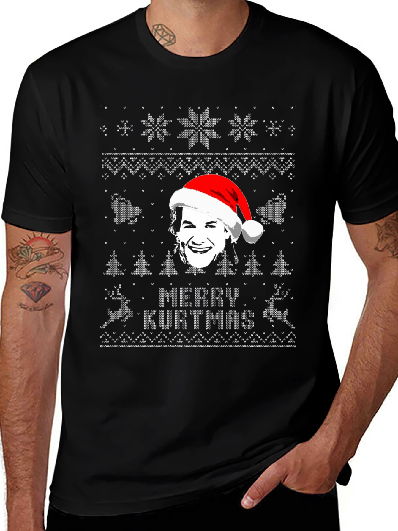Merry Kurtmas Black Graphic Tee Shirt