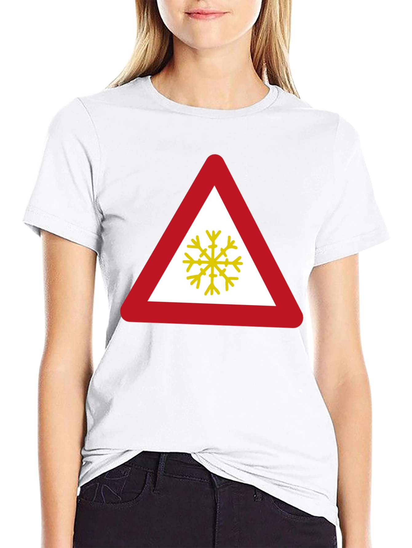Slippery Road Ahead Black T-Shirt