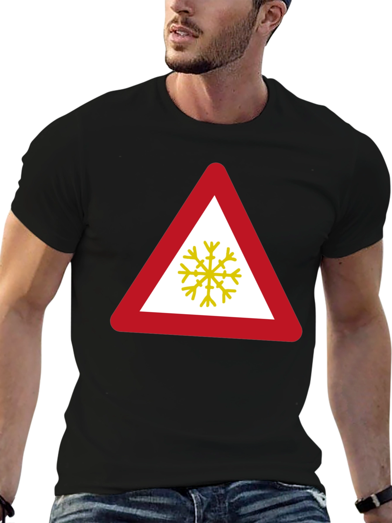 Slippery Road Ahead Black T-Shirt