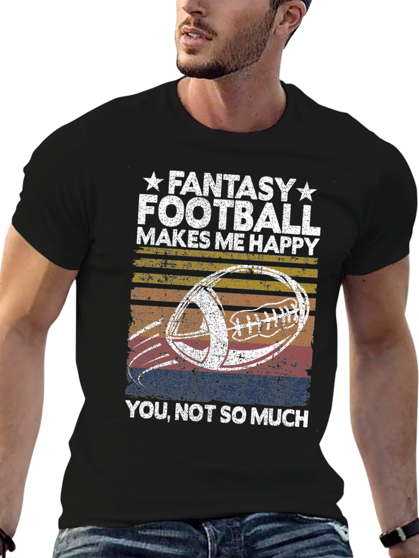 Fantasy Football Makes Me Happy Graphic Tee