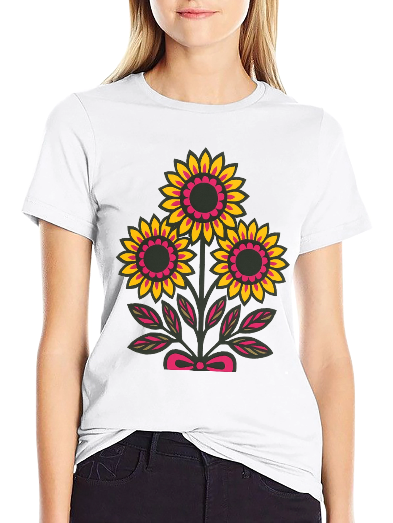 Floral Graphic Tee - Black Casual Shirt