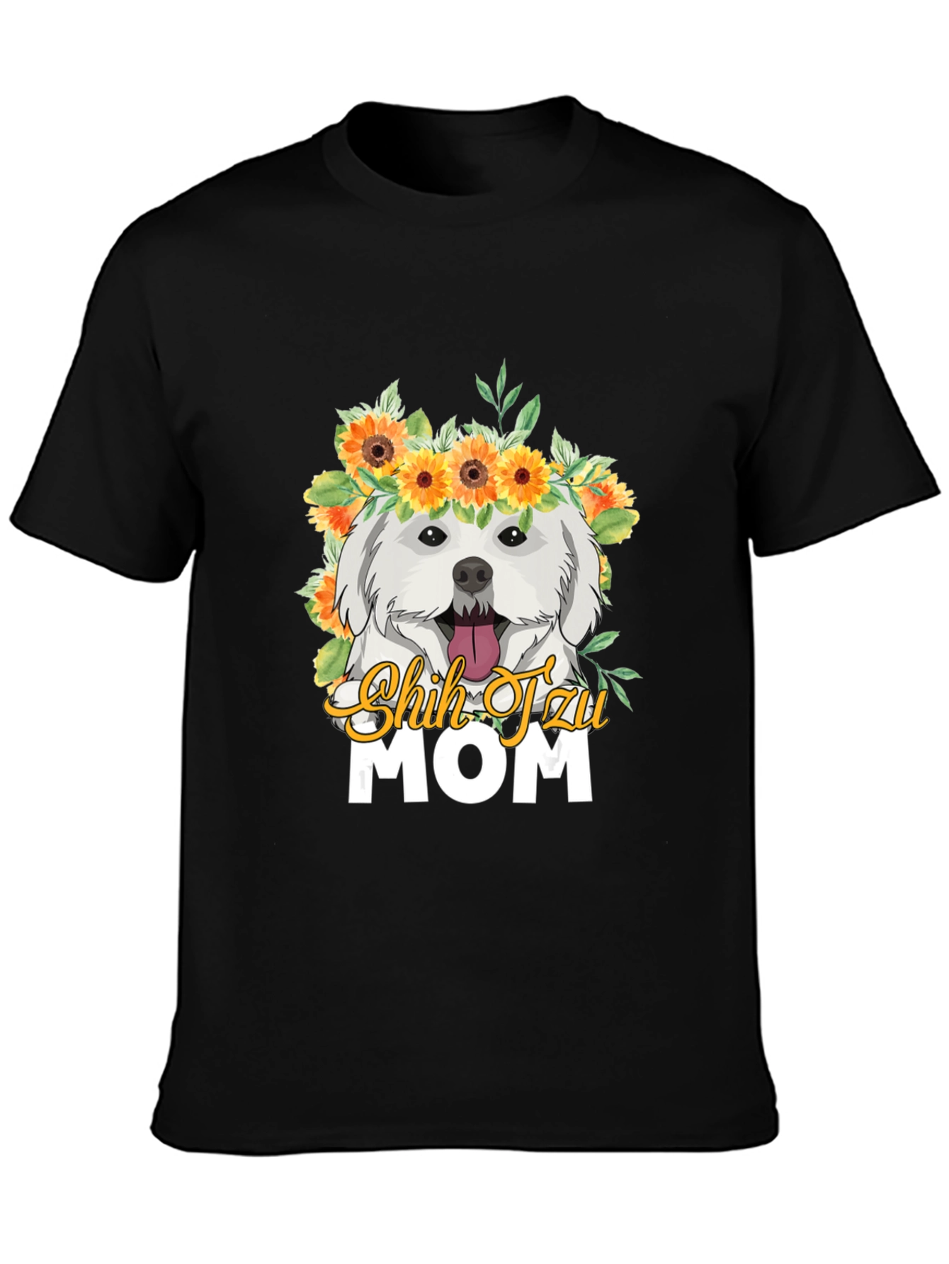 Shih Tzu Mom Sunflower Crown T-Shirt
