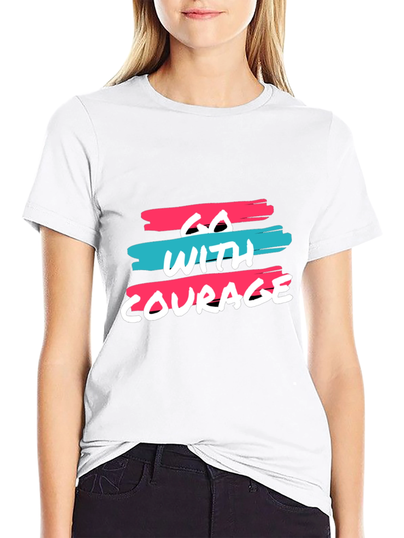 Go With Courage Black Graphic Tee