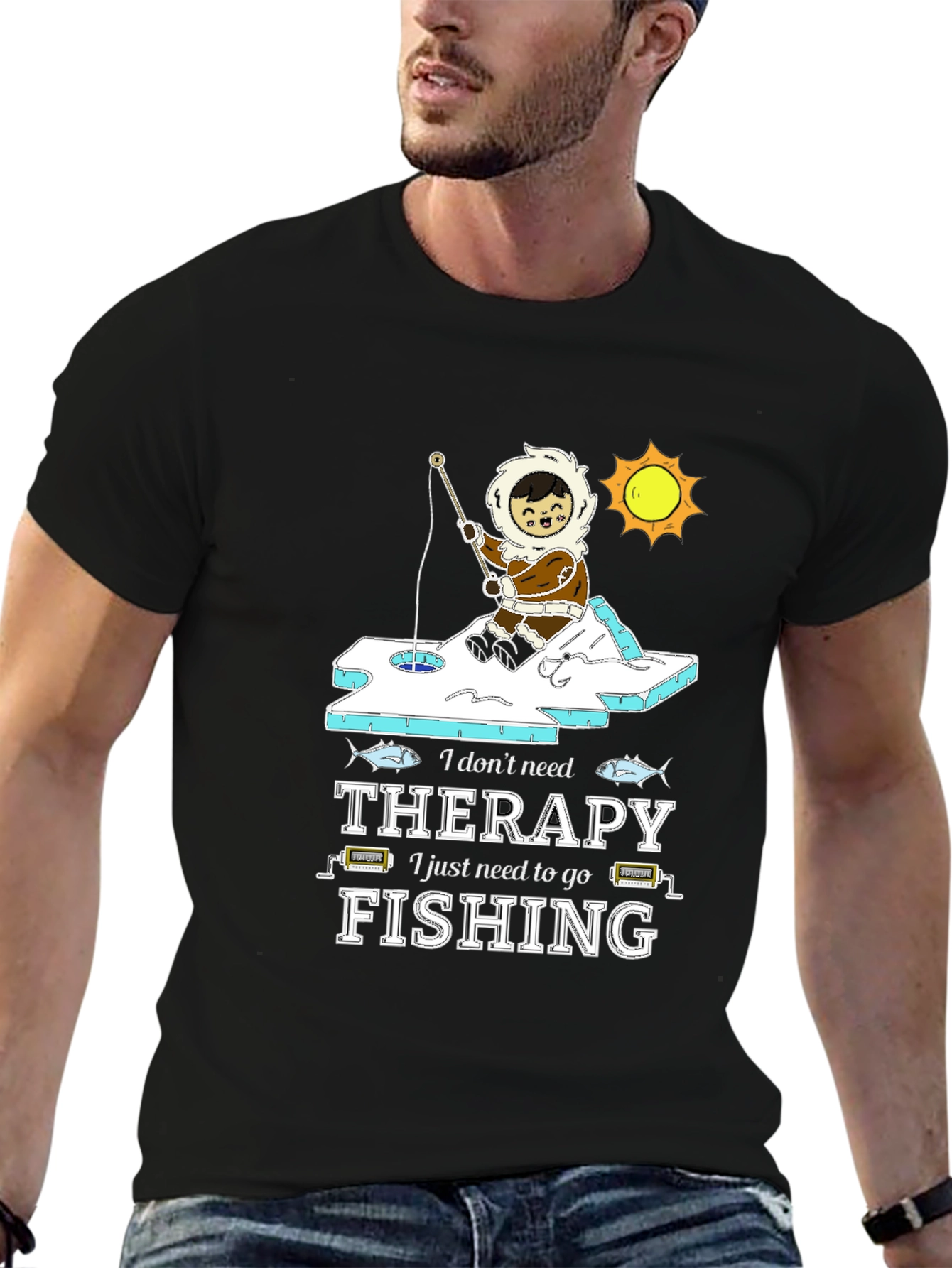 Fishing Therapy Graphic T-Shirt