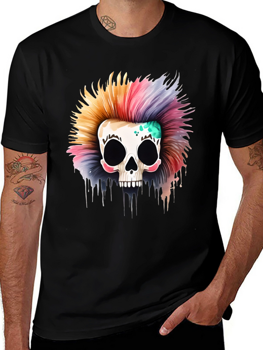 Colorful Skull Graphic Tee - Unique Design