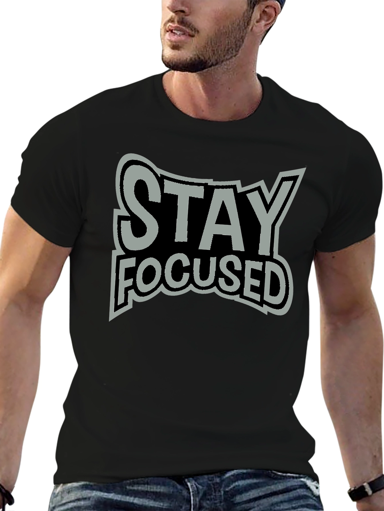 Stay Focused Graphic Tee - Premium Cotton Blend