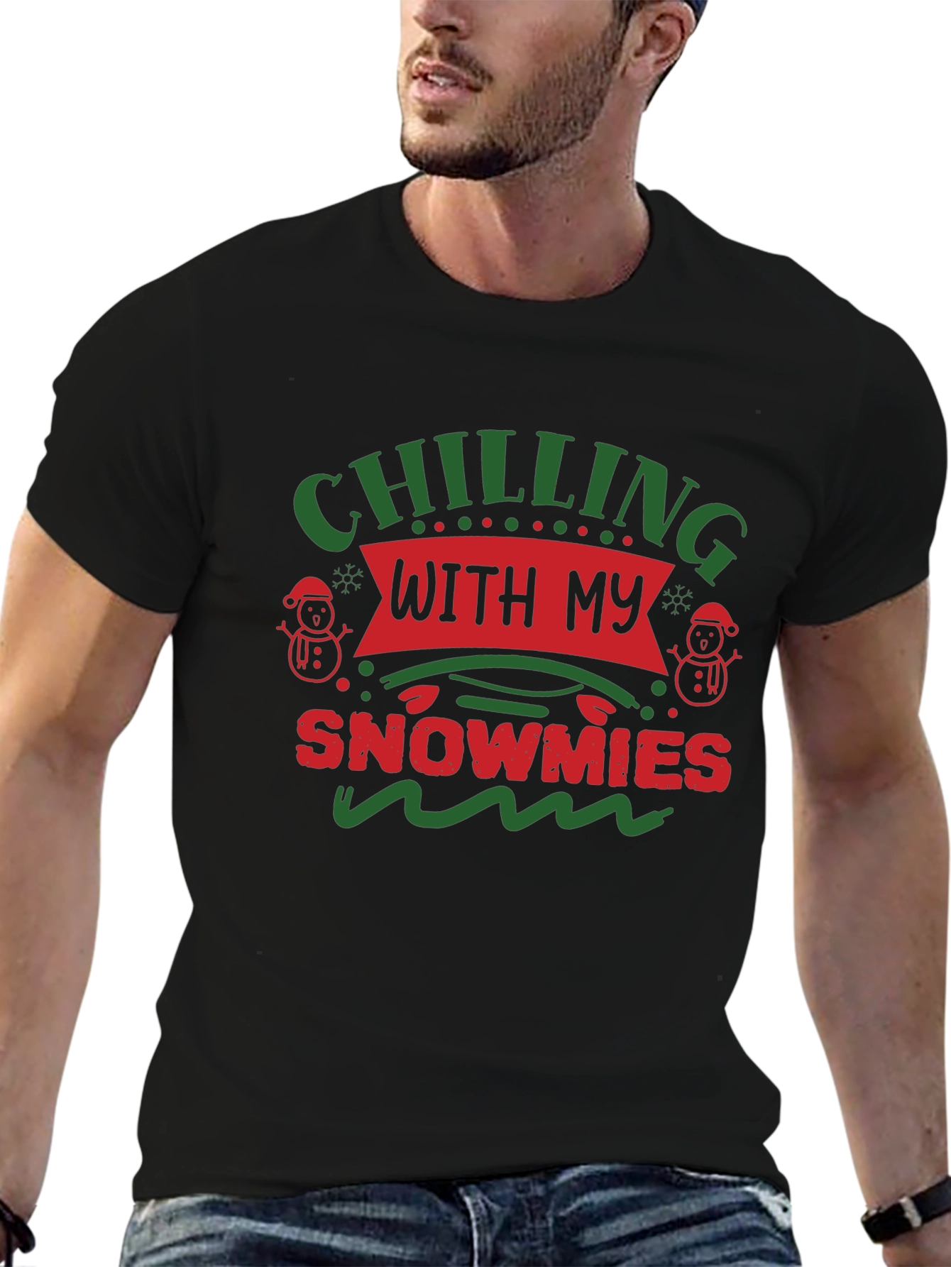 Chilling With My Snowmies Christmas Graphic Tee