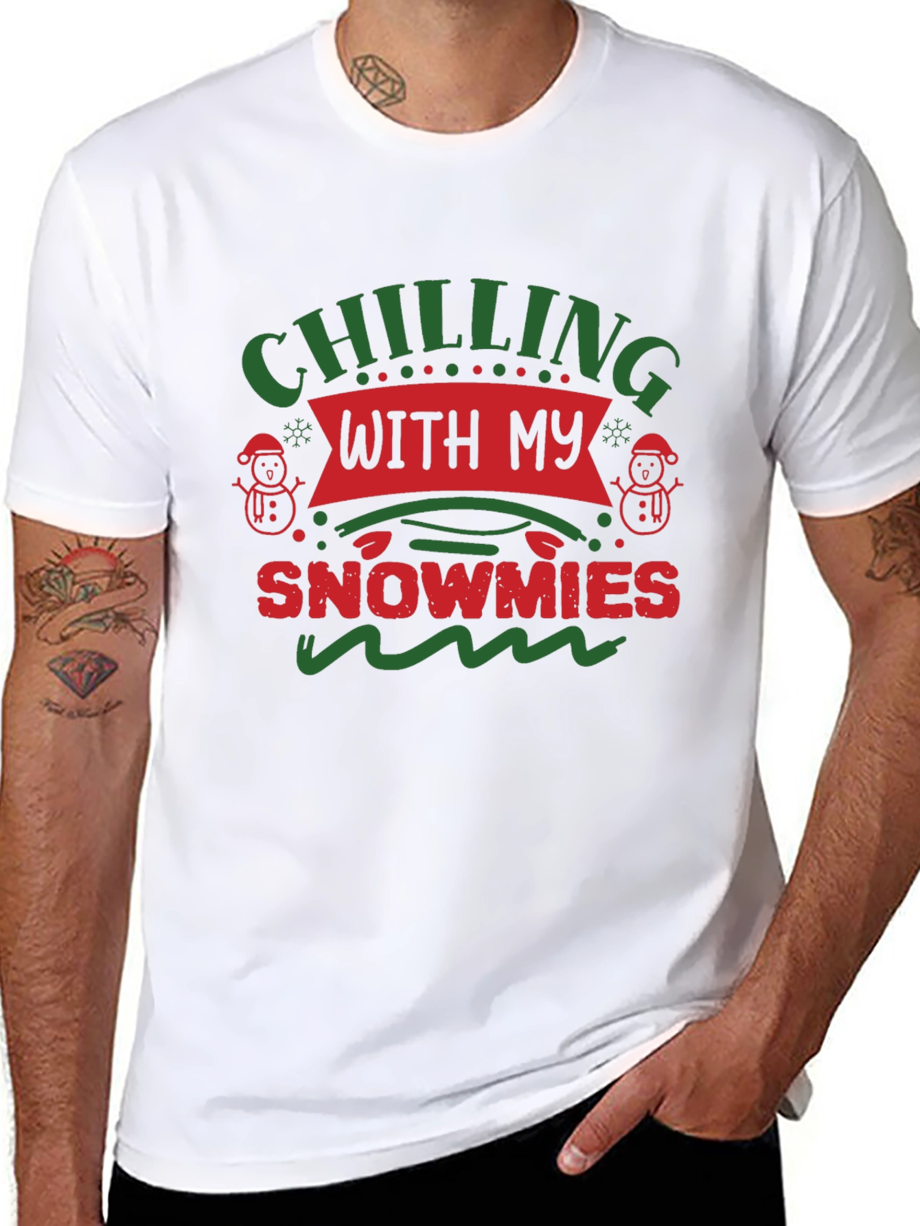 Chilling With My Snowmies Christmas Graphic Tee