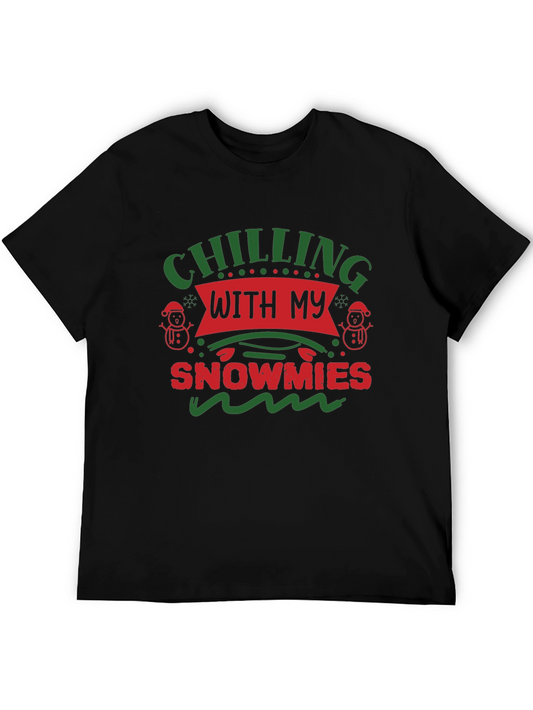 Chilling With My Snowmies Christmas Graphic Tee